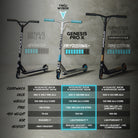 Apollo - High-end hulajnoga stunt "Genesis Pro X" z łożyskami ABEC 9 - Czarny Jasnoniebieski