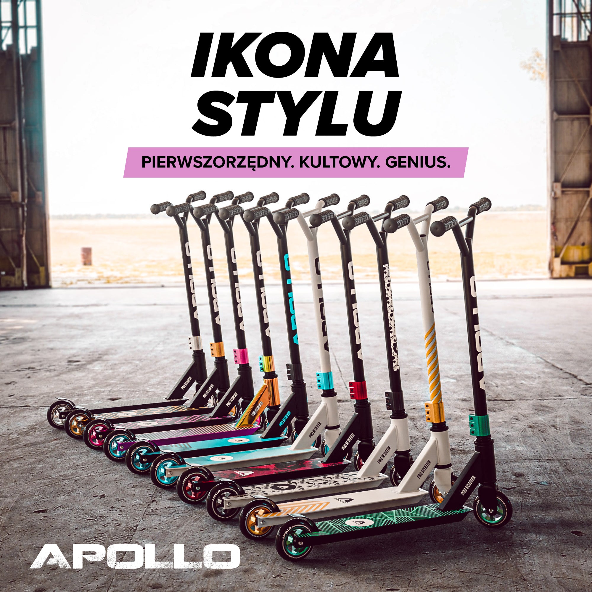 Apollo - Hulajnoga stunt „Genius Pro" - wytrzymała hulajnoga dla dzieci z łożyskami ABEC 9 - Tęczowy