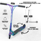 Apollo - High-end hulajnoga stunt "Genesis Pro X" z łożyskami ABEC 9 - Full Rainbow