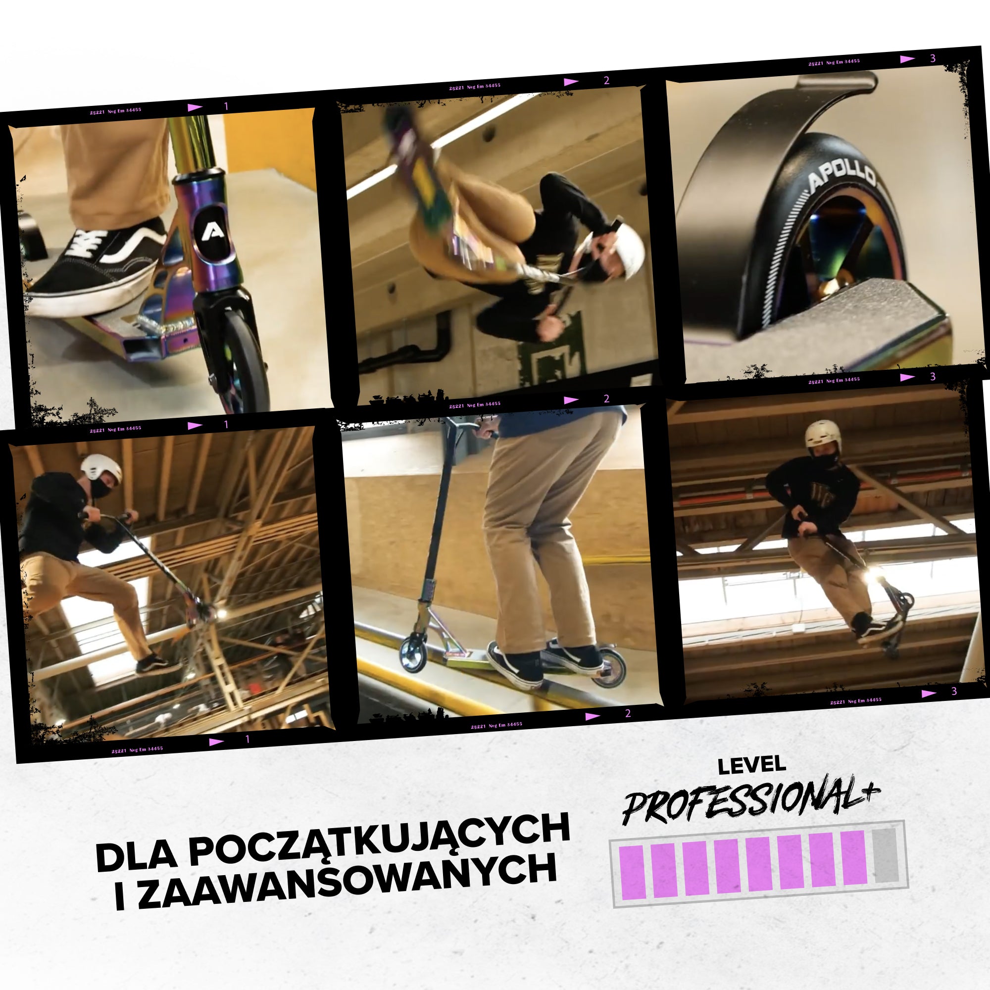 Apollo - High-end hulajnoga stunt "Genesis Pro X" z łożyskami ABEC 9 - Full Rainbow