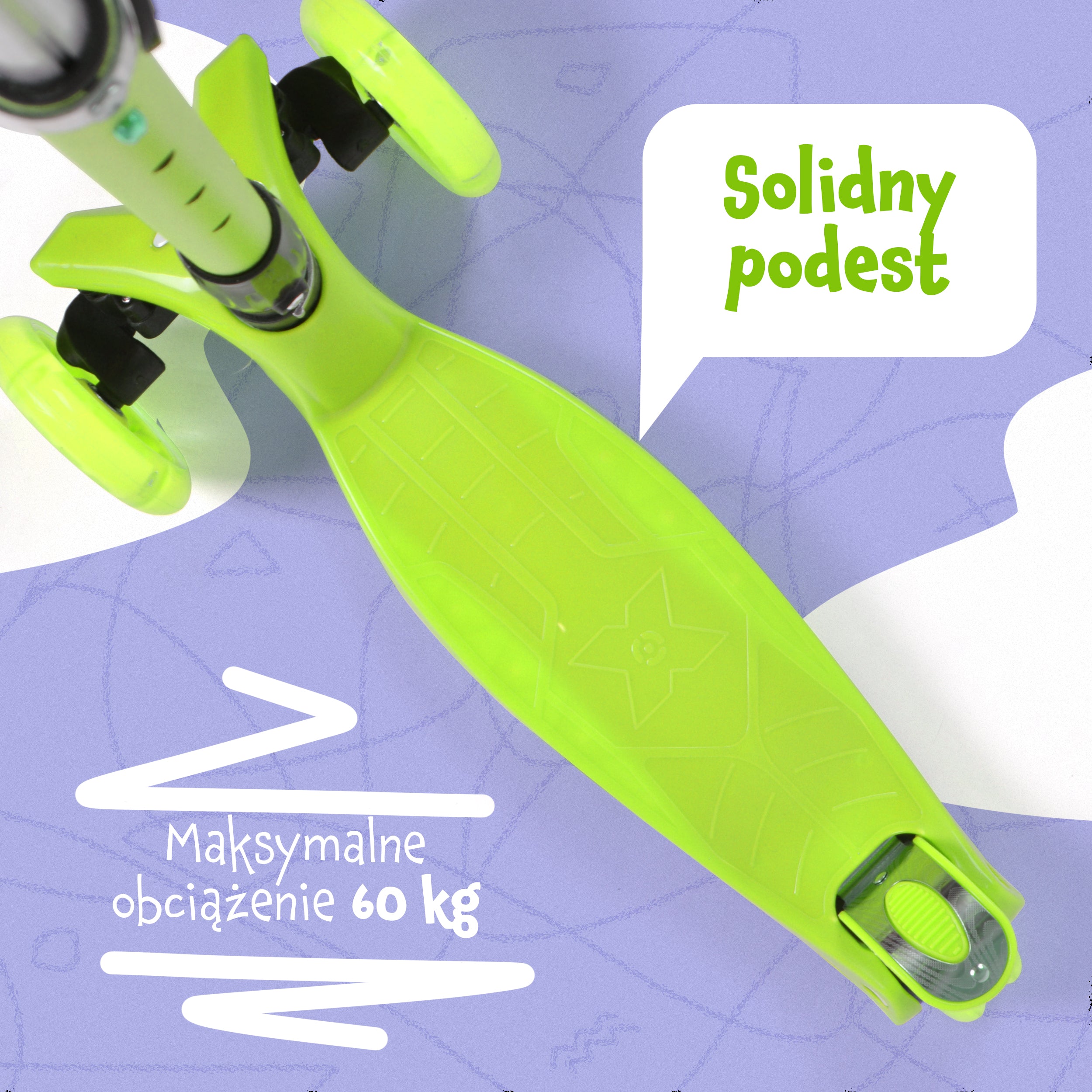 Apollo - Hulajnoga dla dzieci Apollo LED - w różnych kolorach - Zielony