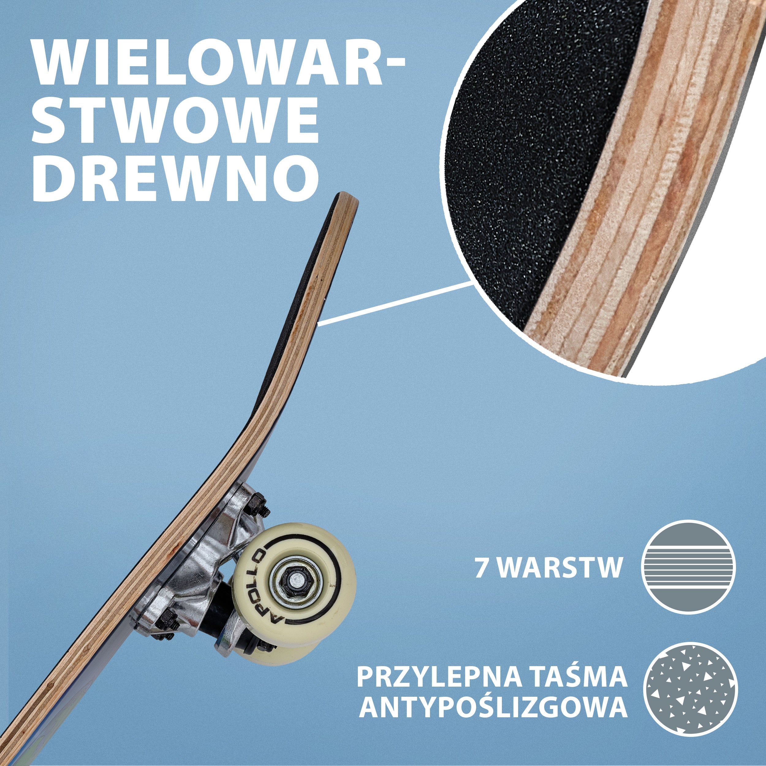 Apollo - Dziecięca deskorolka - "Around the World" - 61 cm - Around the World