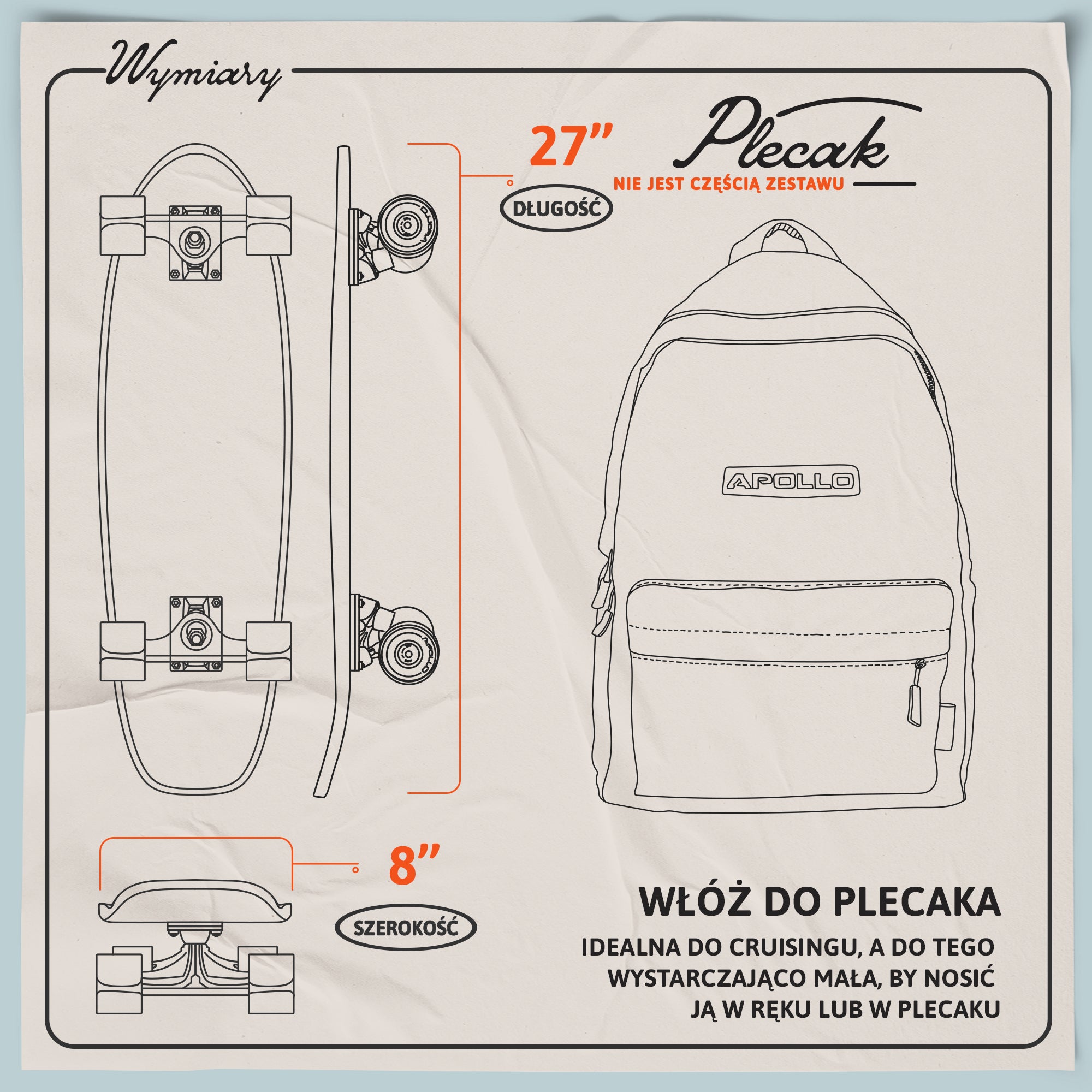 Apollo - Mini-Longboard - "Savaii Midi" - 27" Midi Cruiser -
