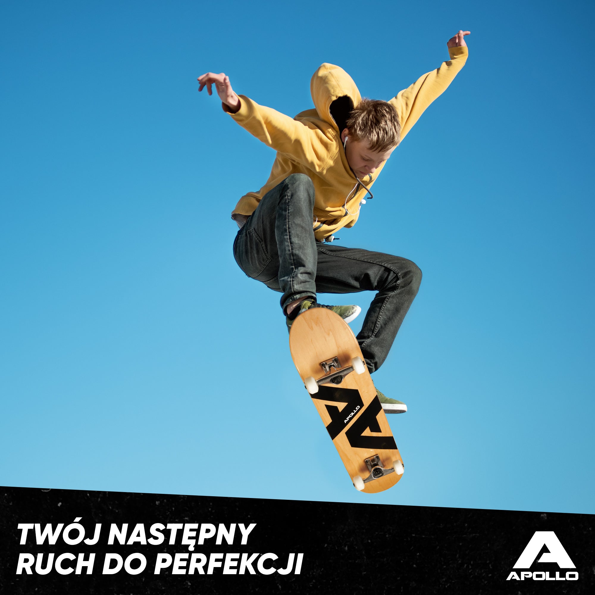 Apollo - Skateboard - "A&A" - 7-warstwowa drewniana deska kompletna z łożyskami ABEC 7 -