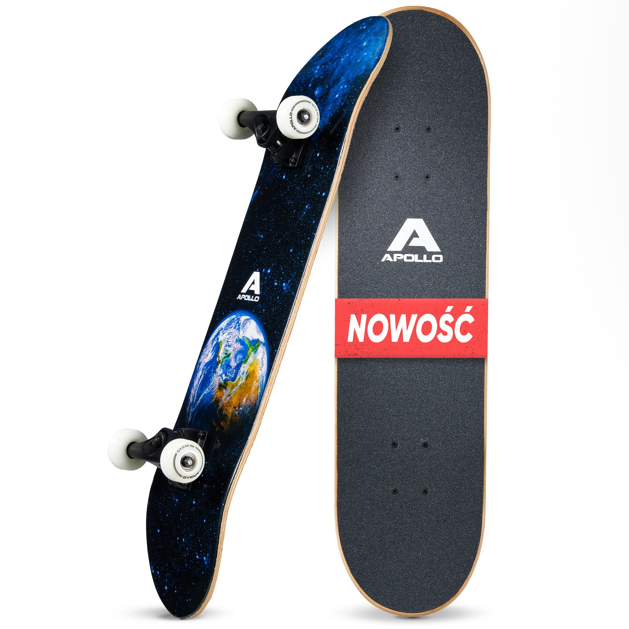 Apollo - Skateboard - "Earth" - 7-warstwowa drewniana deska kompletna z łożyskami ABEC 7 - Earth