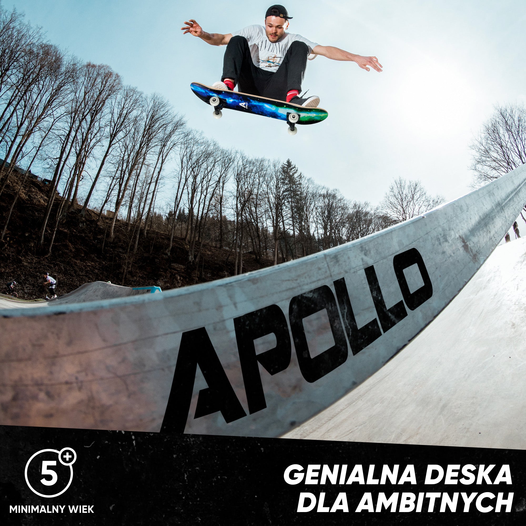 Apollo - Skateboard - "Galaxy" - 7-warstwowa drewniana deska kompletna z łożyskami ABEC 7 -