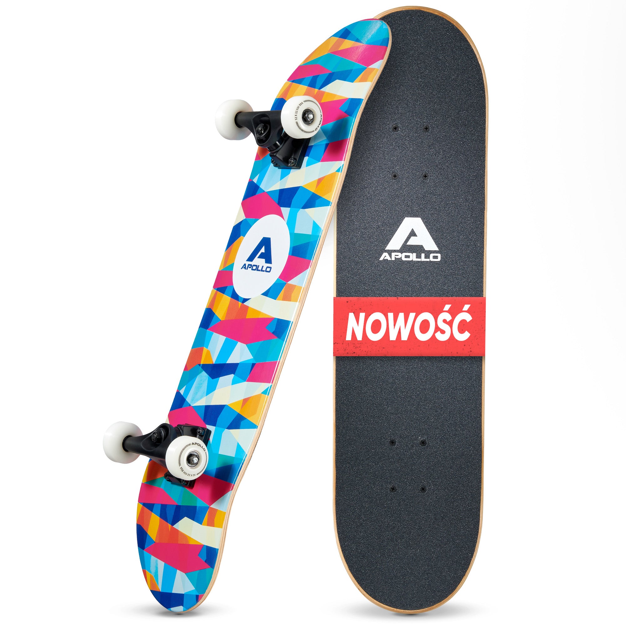Apollo - Skateboard - "Mosaik" - 7-warstwowa drewniana deska kompletna z łożyskami ABEC 7 - Mosaik