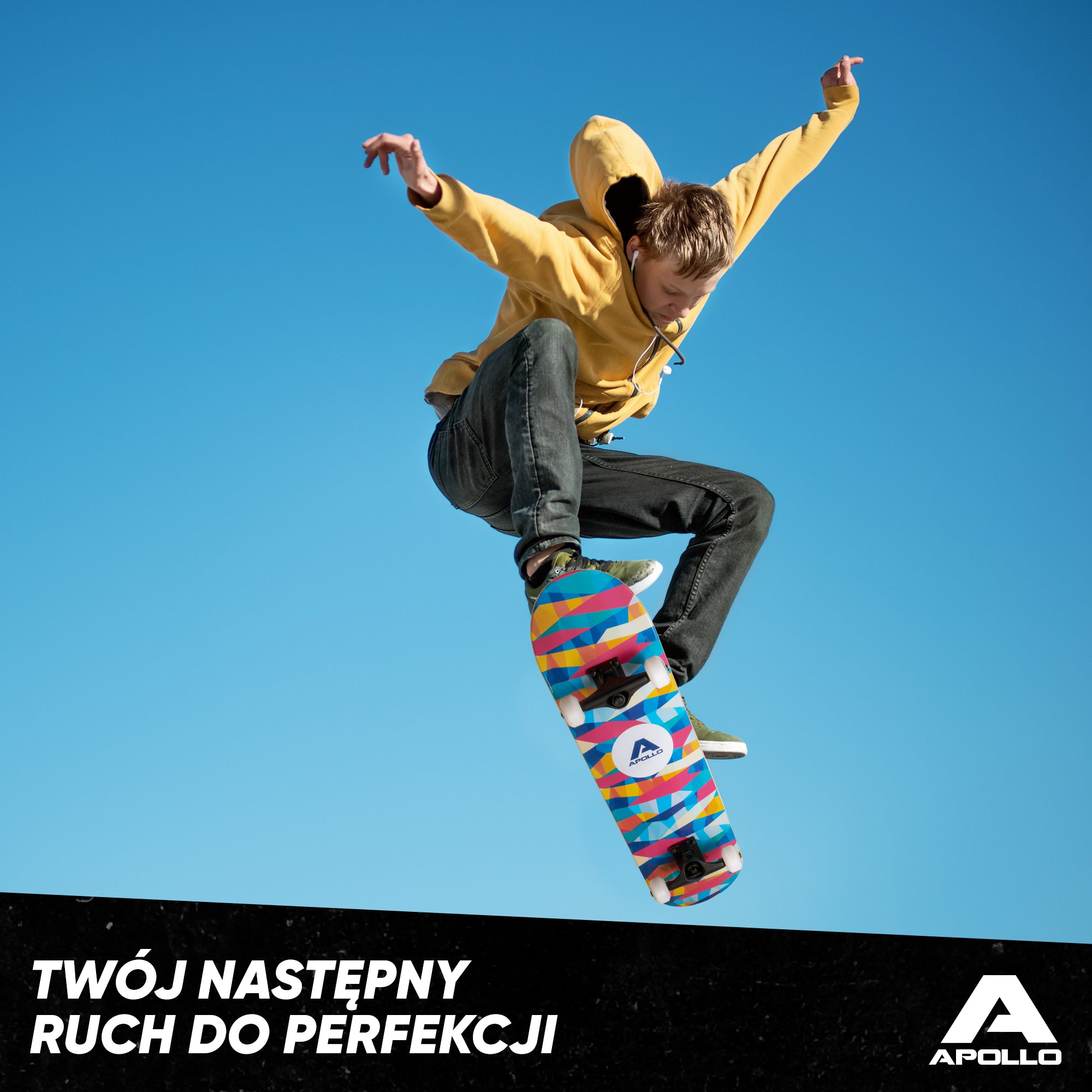 Apollo - Skateboard - "Mosaik" - 7-warstwowa drewniana deska kompletna z łożyskami ABEC 7 - Mosaik