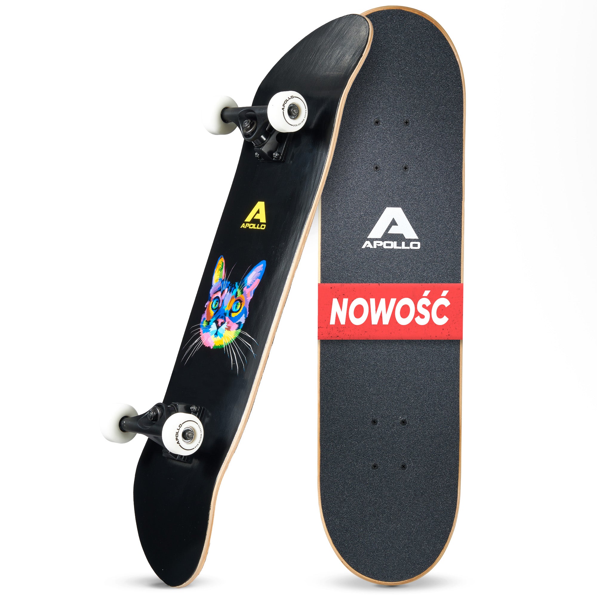 Apollo - Skateboard - "Cat" - 7-warstwowa drewniana deska kompletna z łożyskami ABEC 7 -