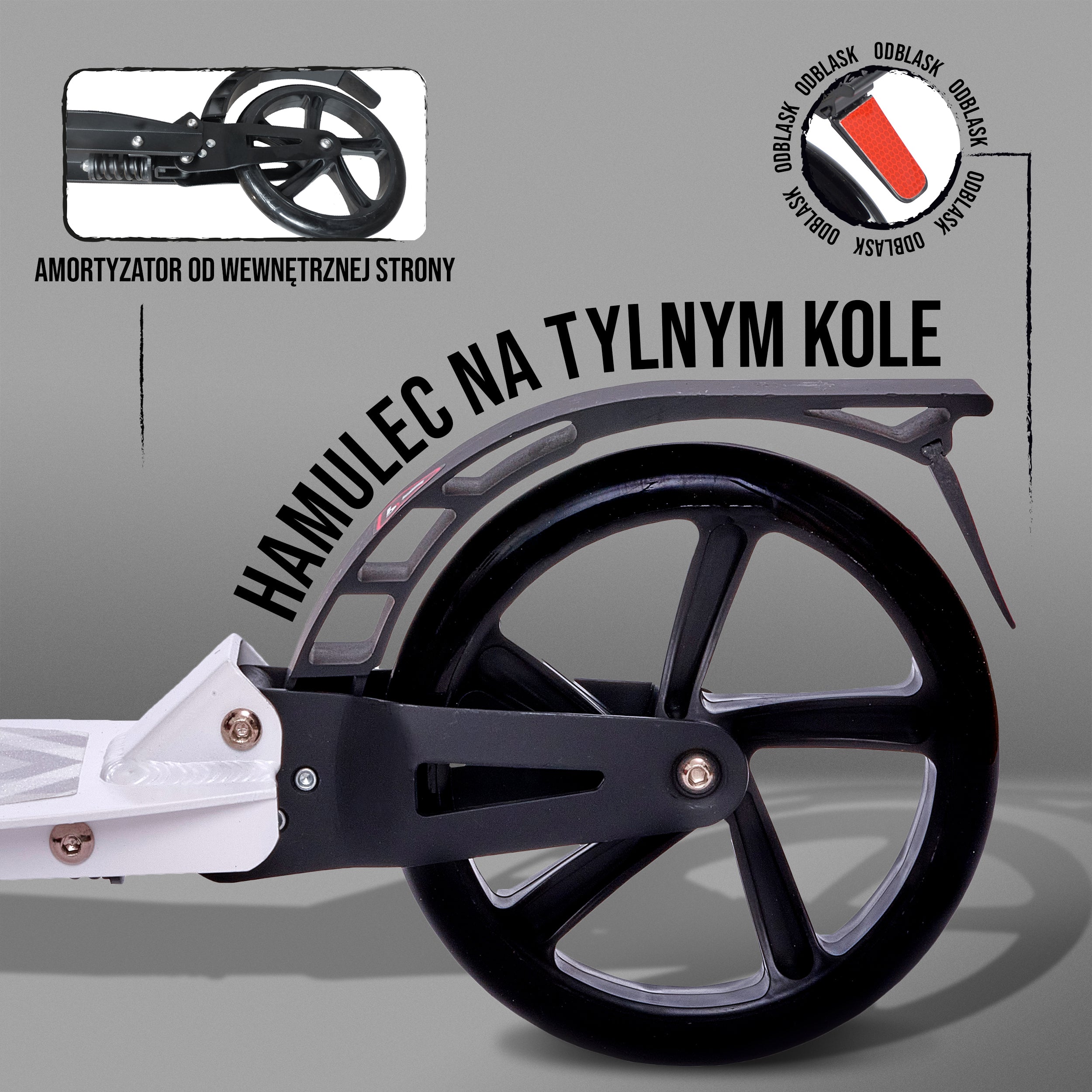 Apollo - Składana i regulowana hulajnoga miejska „Spectre” - Luksusowy Cityroller z podwójnym zawieszeniem - Biały Różowy