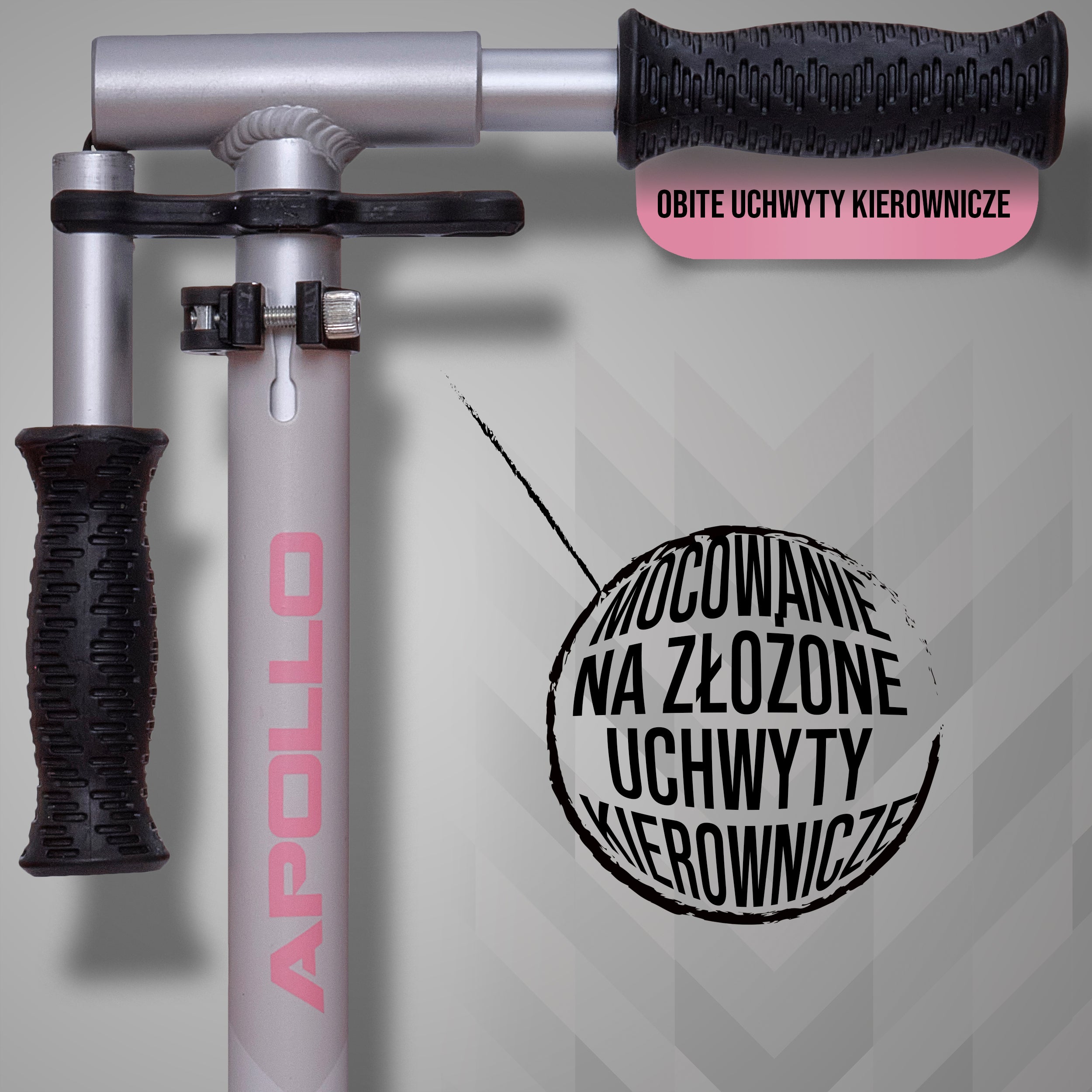 Apollo - Składana i regulowana hulajnoga miejska „Spectre” - Luksusowy Cityroller z podwójnym zawieszeniem - Biały Różowy