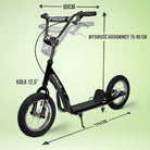 Apollo - Retro hulajnoga Paradise z oponami pneumatycznymi 12,5 cala - Czarny