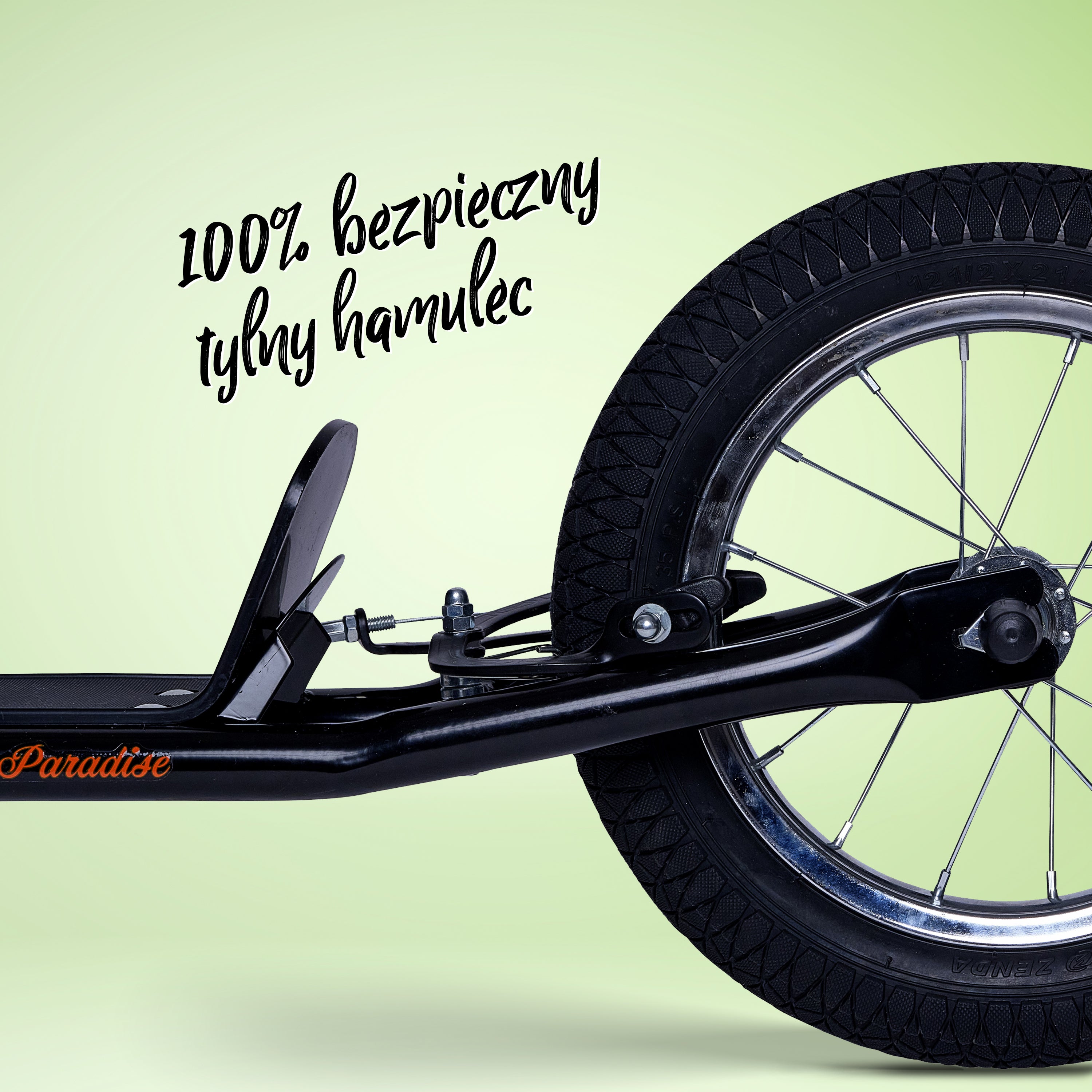 Apollo - Retro hulajnoga Paradise z oponami pneumatycznymi 12,5 cala - Czarny