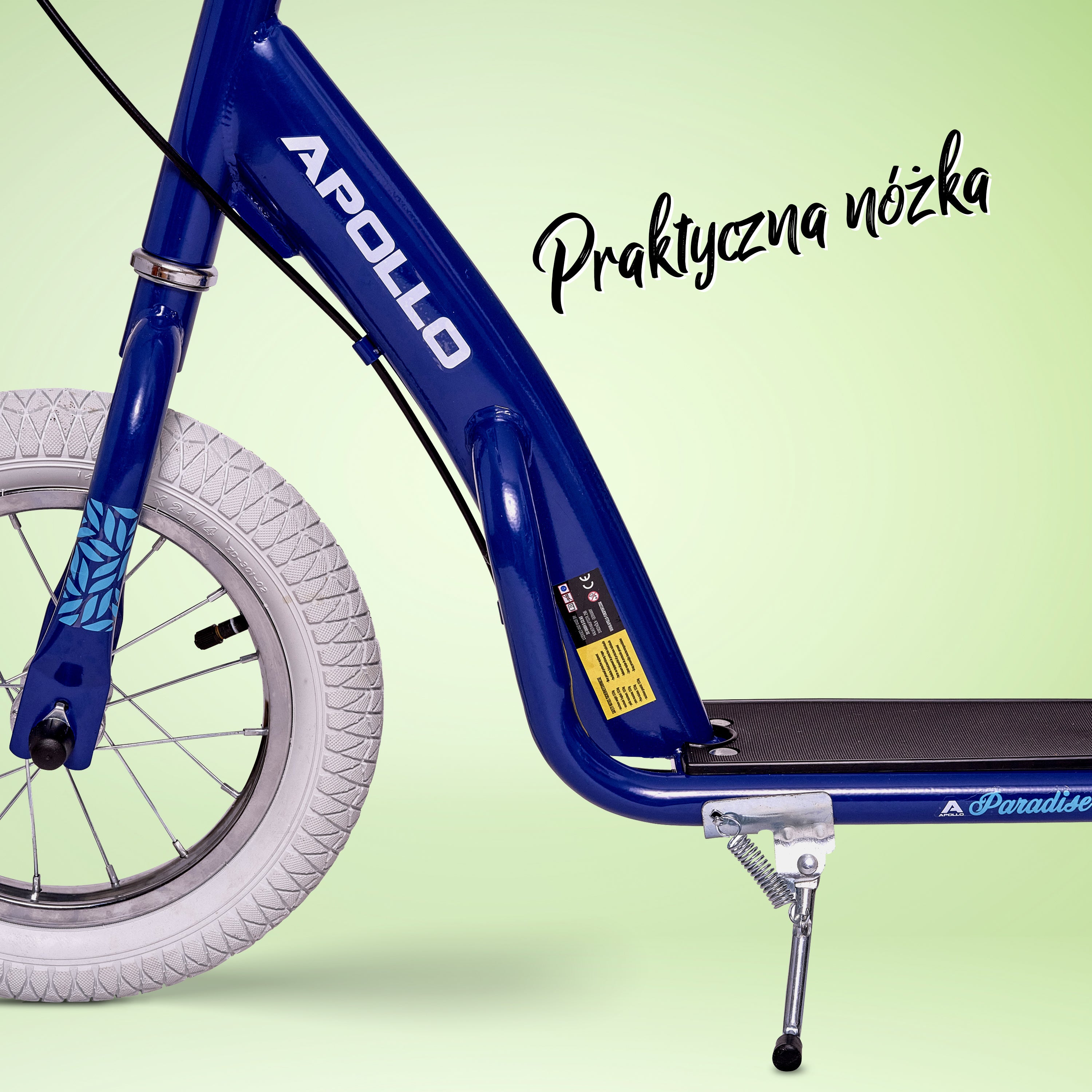 Apollo - Retro hulajnoga Paradise z oponami pneumatycznymi 12,5 cala - Niebieski