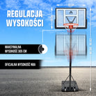 Apollo - Kosz do koszykówki ze stojakiem, kółkami, piłką i pompką - official Size 230-305 cm