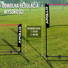 Apollo - Siatka do badmintona - siatka do siatkówki, regulowana wysokość, różne szerokości -