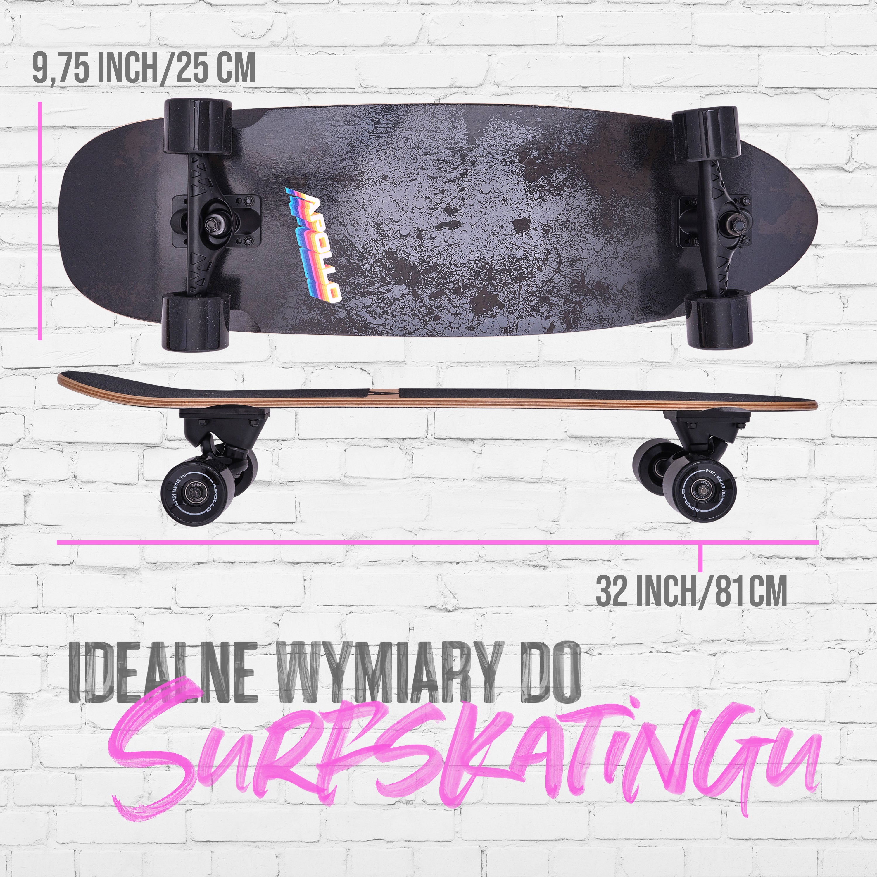 Apollo - Surf Style Board - Apollo Black Marble - Black Marble