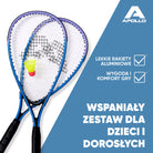 Apollo - Zestaw do speed badmintona - w tym torba, 2 rakiety, lotki - Niebieski