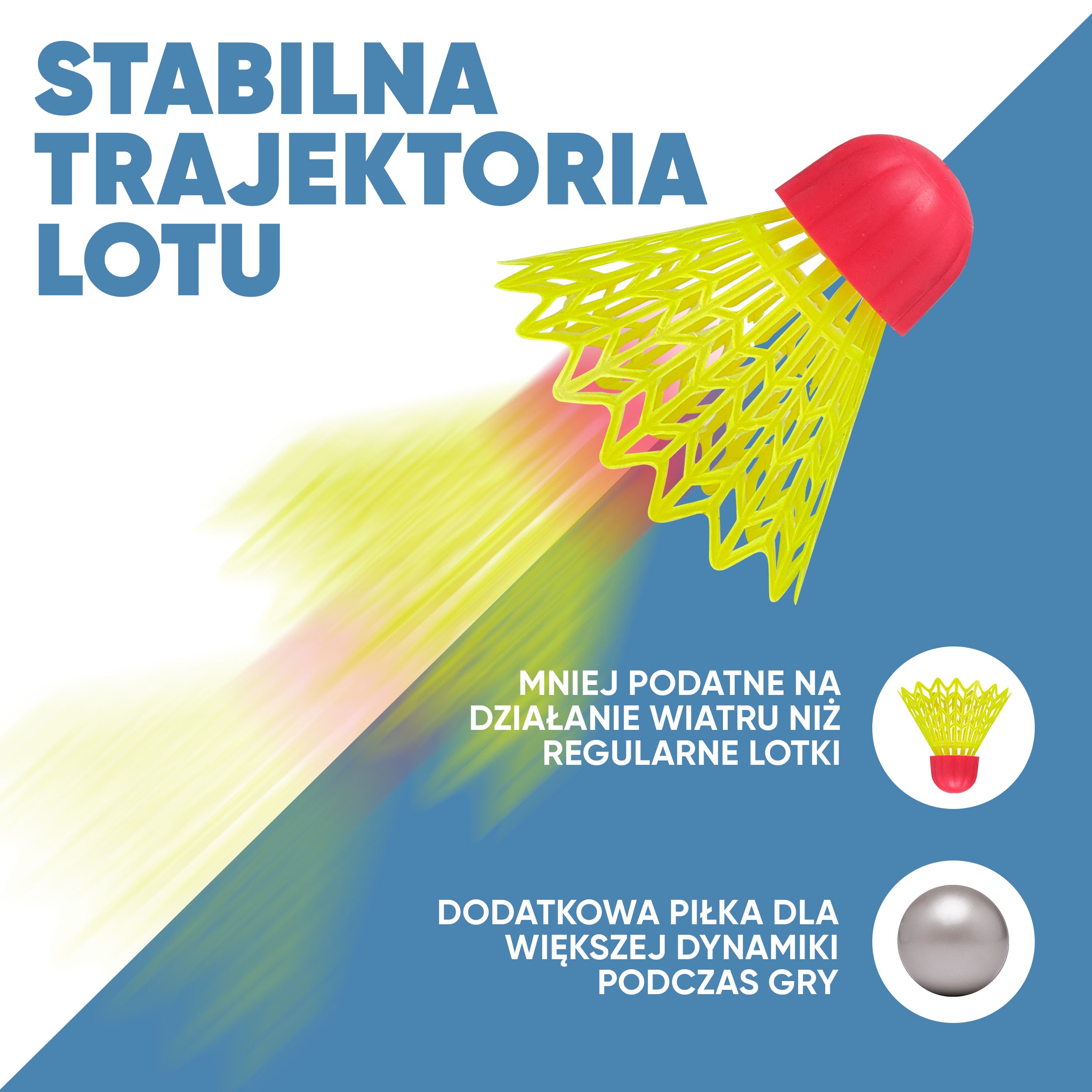 Apollo - Zestaw do speed badmintona - w tym torba, 2 rakiety, lotki - Niebieski