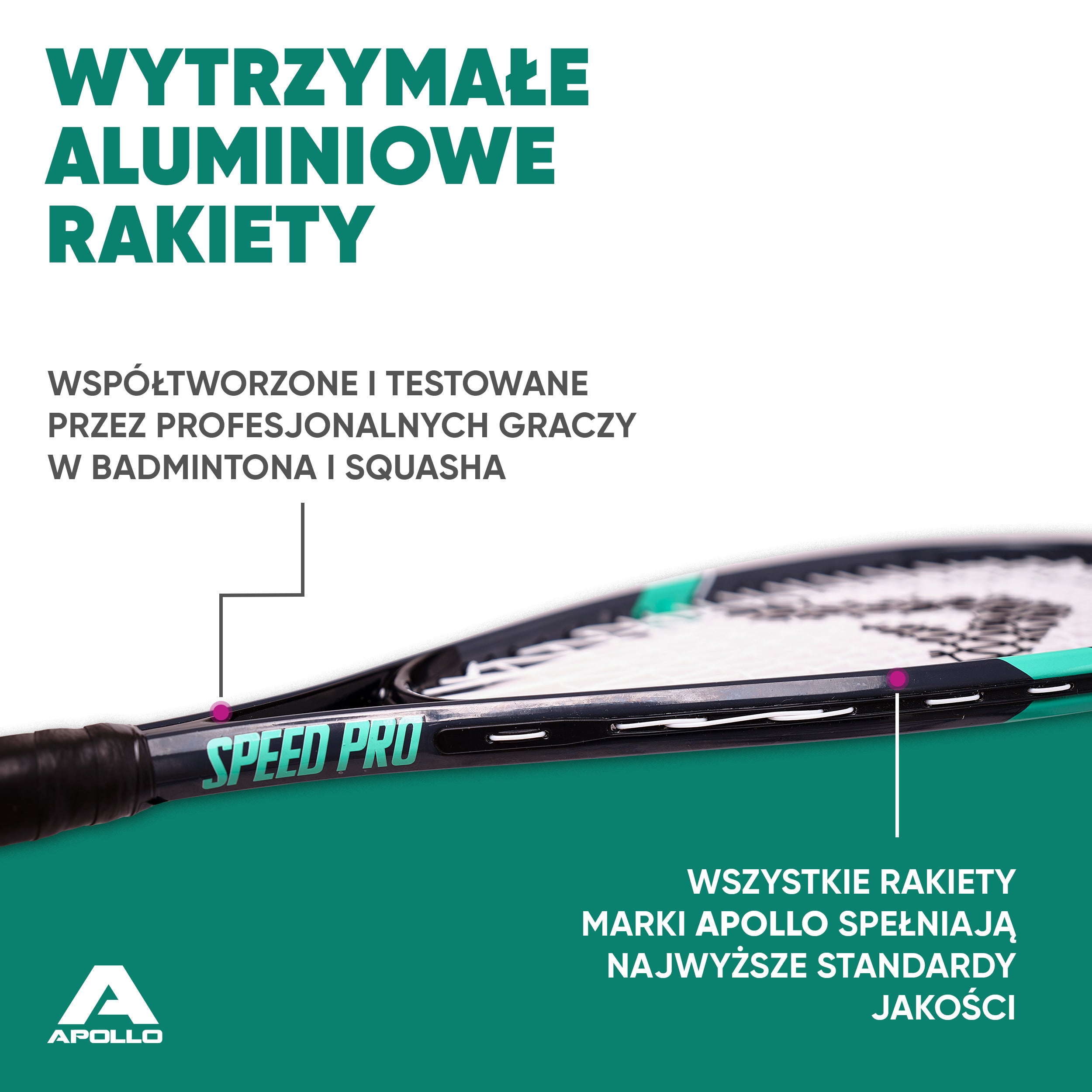 Apollo - Zestaw do speed badmintona - w tym torba, 2 rakiety, lotki - Szary Mennica