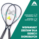 Apollo - Zestaw do speed badmintona - w tym torba, 2 rakiety, lotki - Szary Mennica