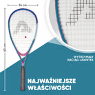 Apollo - Zestaw do speed badmintona - w tym torba, 2 rakiety, lotki - Niebieski Różowy