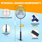 Apollo - Zestaw do badmintona Match Pro 800 – w zestawie: torba, 2 rakiety, lotki - Niebieski Zielony