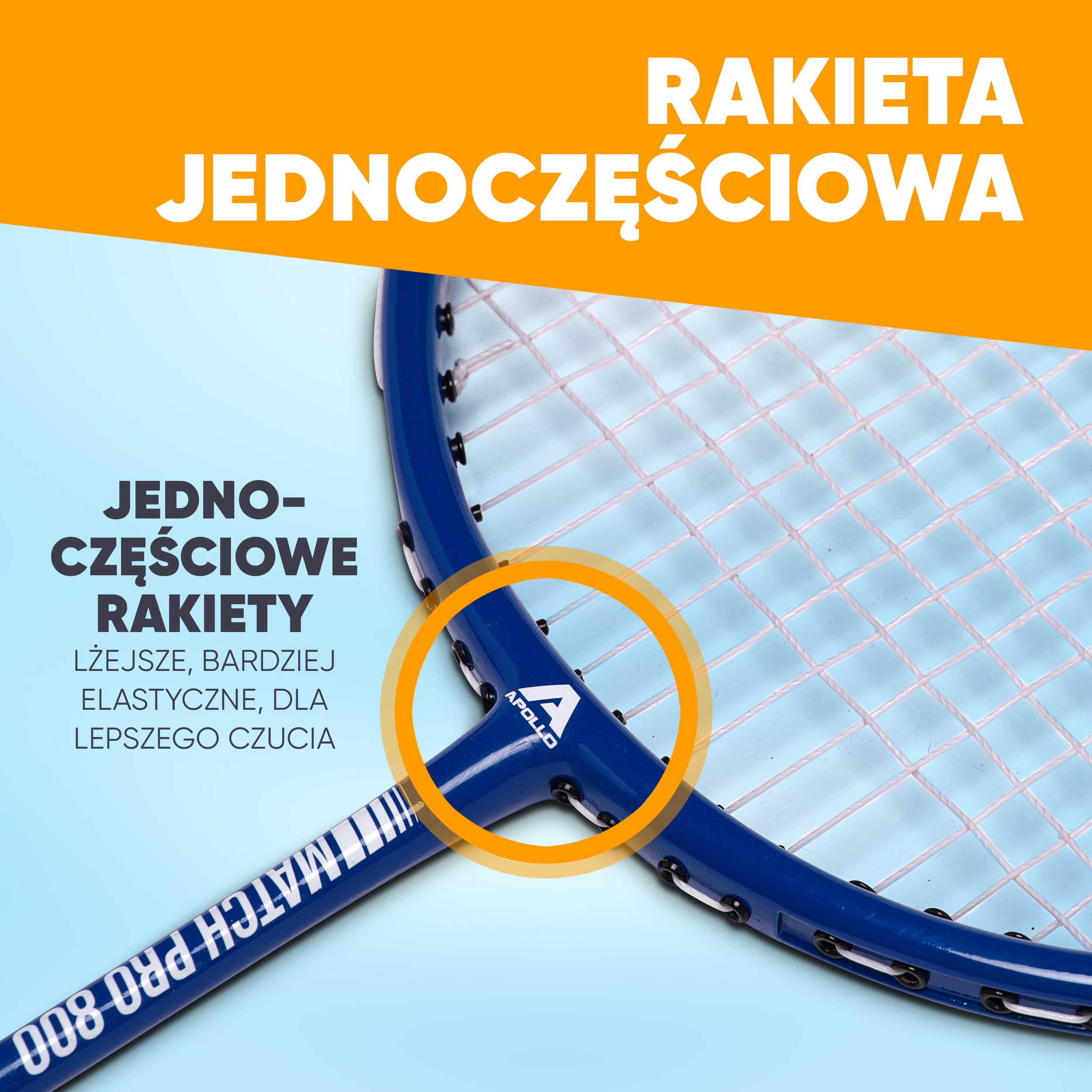 Apollo - Zestaw do badmintona Match Pro 800 – w zestawie: torba, 2 rakiety, lotki - Niebieski Zielony