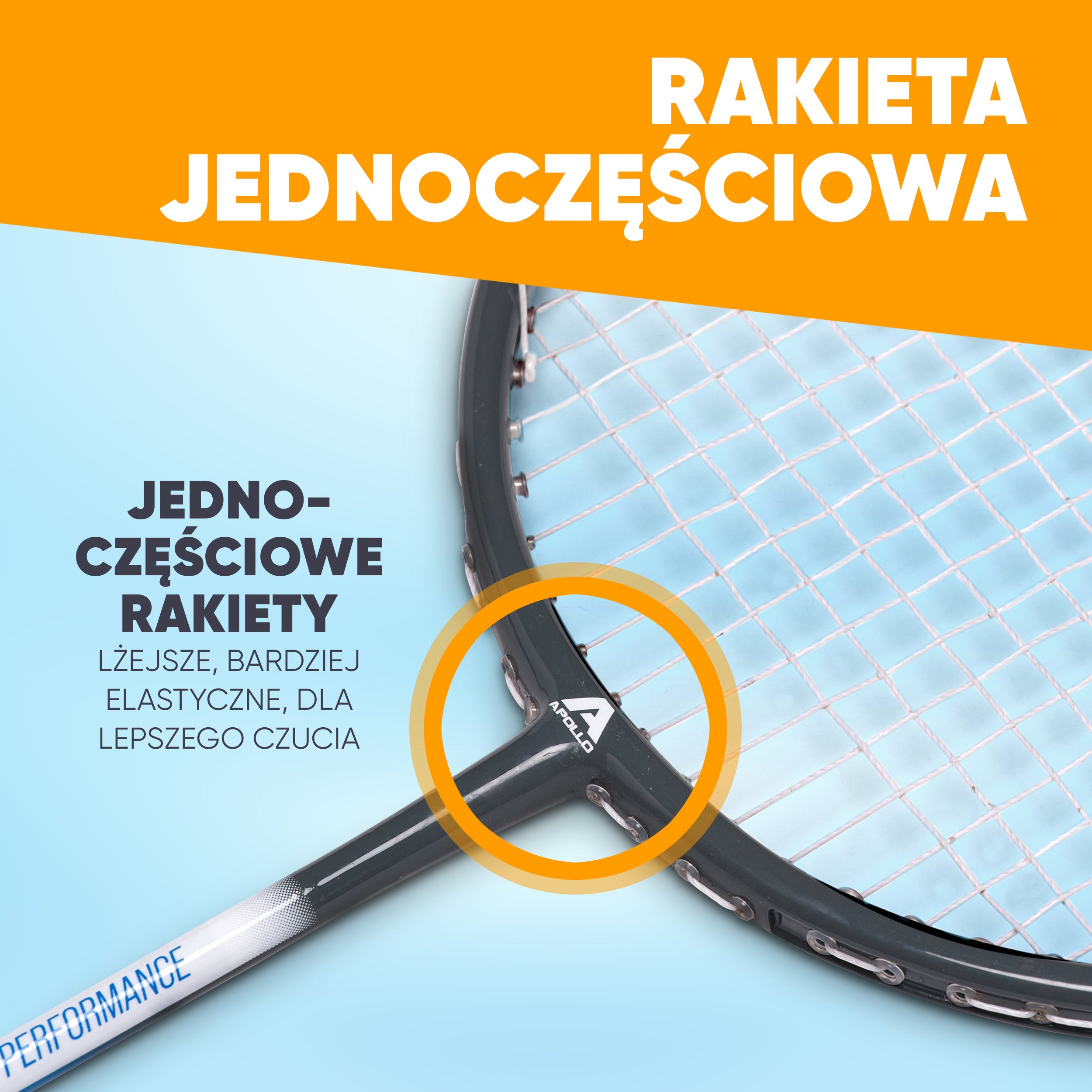 Apollo - Zestaw do badmintona Match Pro 800 – w zestawie: torba, 2 rakiety, lotki - Niebieski Szary