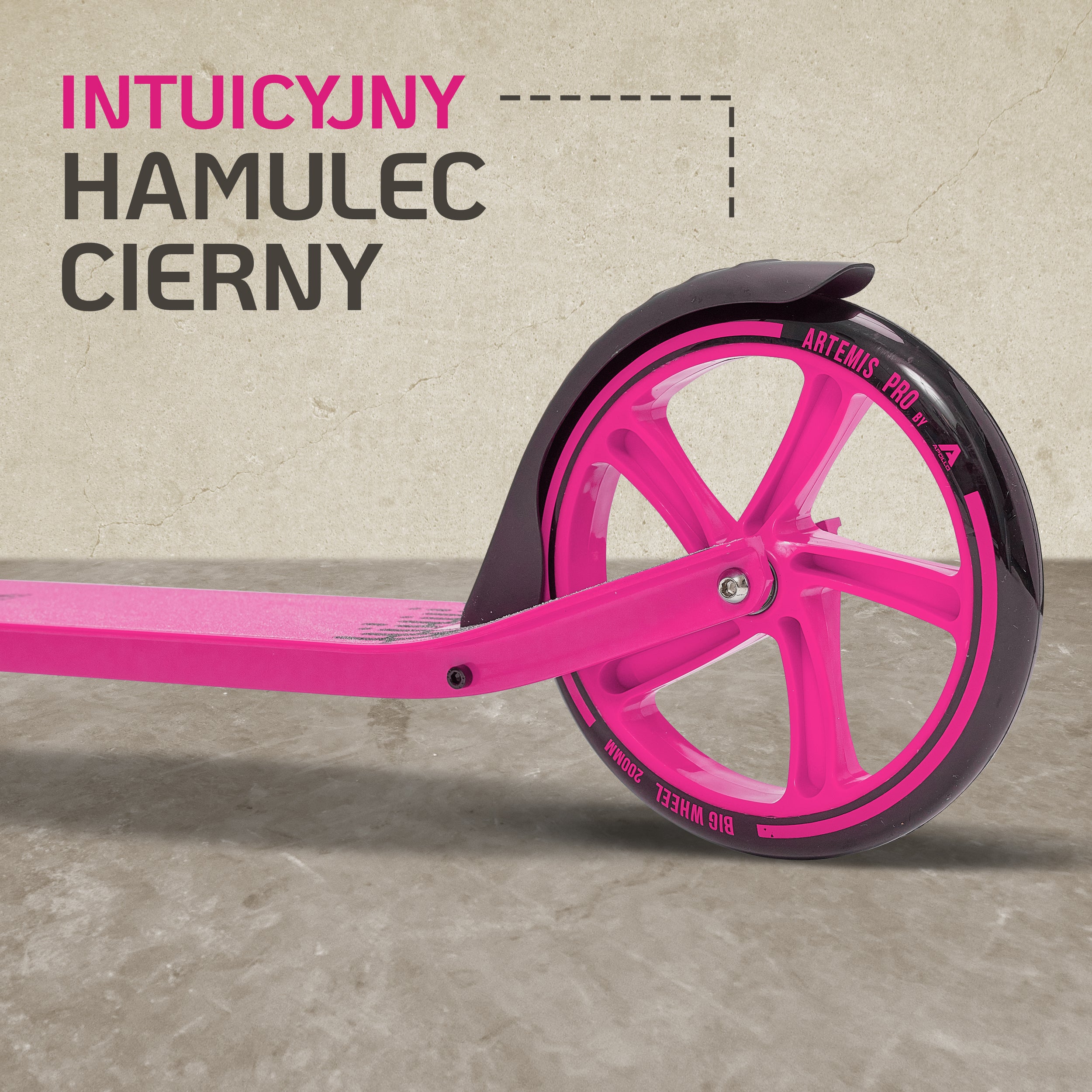 Apollo - Składana hulajnoga miejska „Artemis” z regulowaną wysokością kierownicy dla dzieci i młodzieży - Różowy