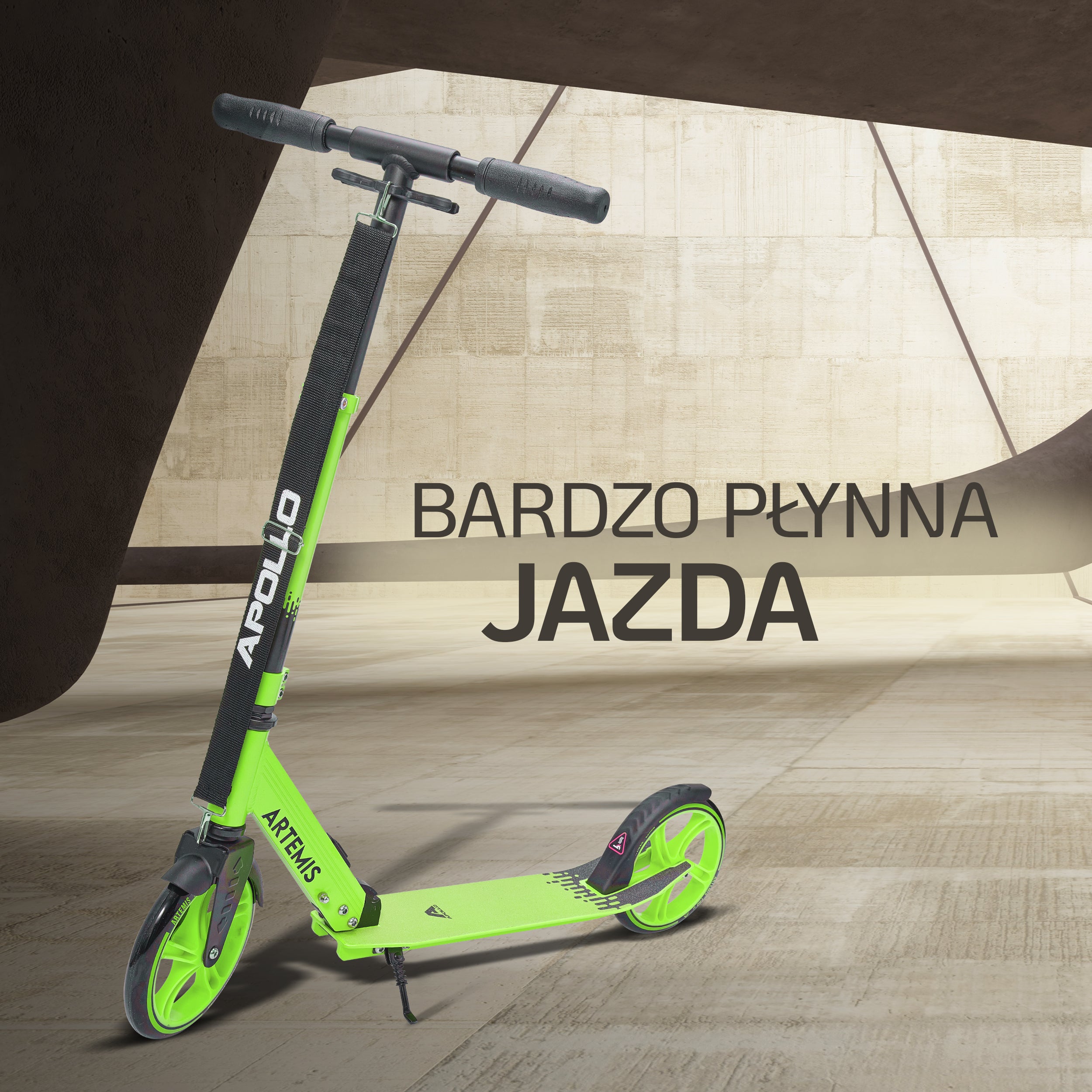 Apollo - Składana hulajnoga miejska „Artemis” z regulowaną wysokością kierownicy dla dzieci i młodzieży - Zielony