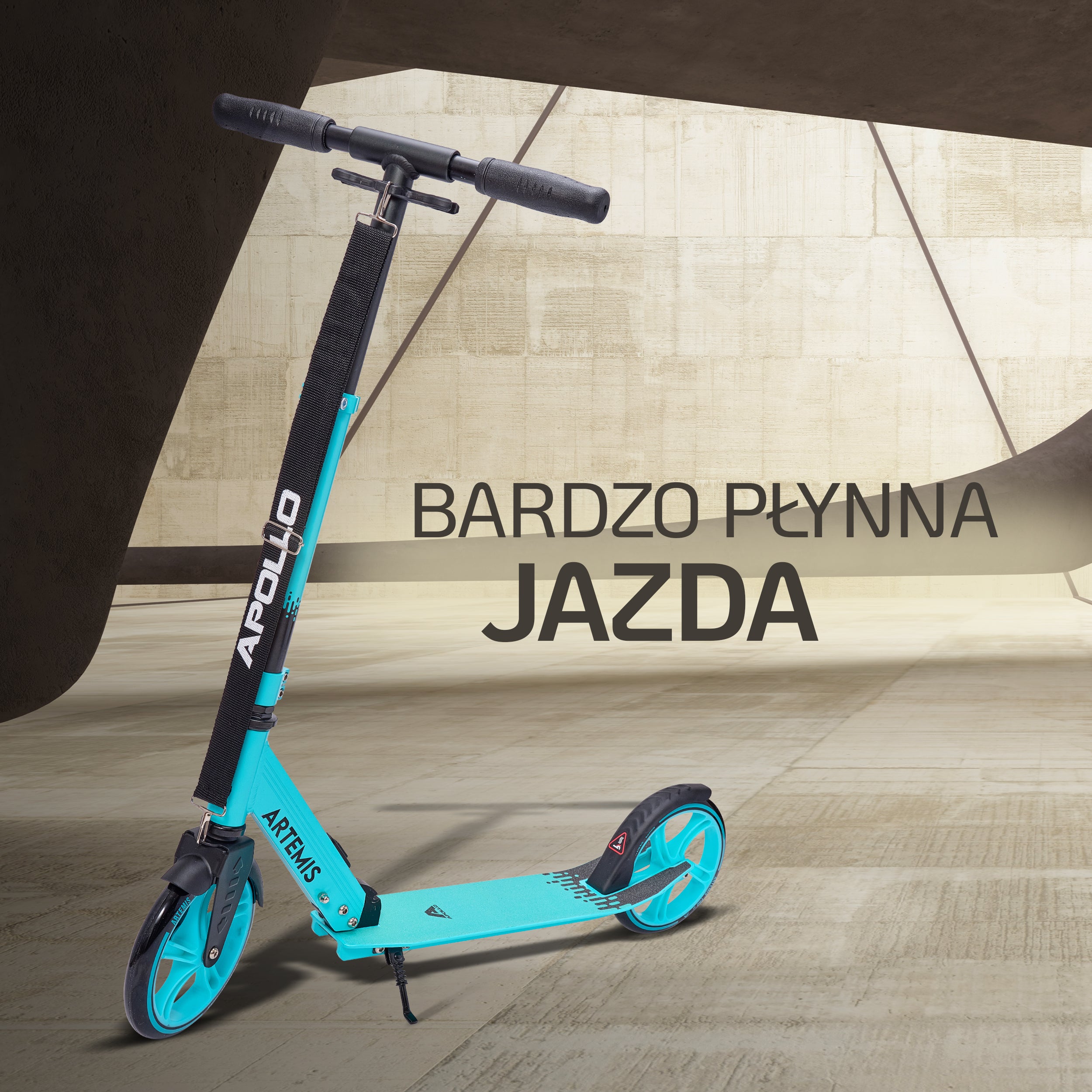 Apollo - Składana hulajnoga miejska „Artemis” z regulowaną wysokością kierownicy dla dzieci i młodzieży - Turkusowy