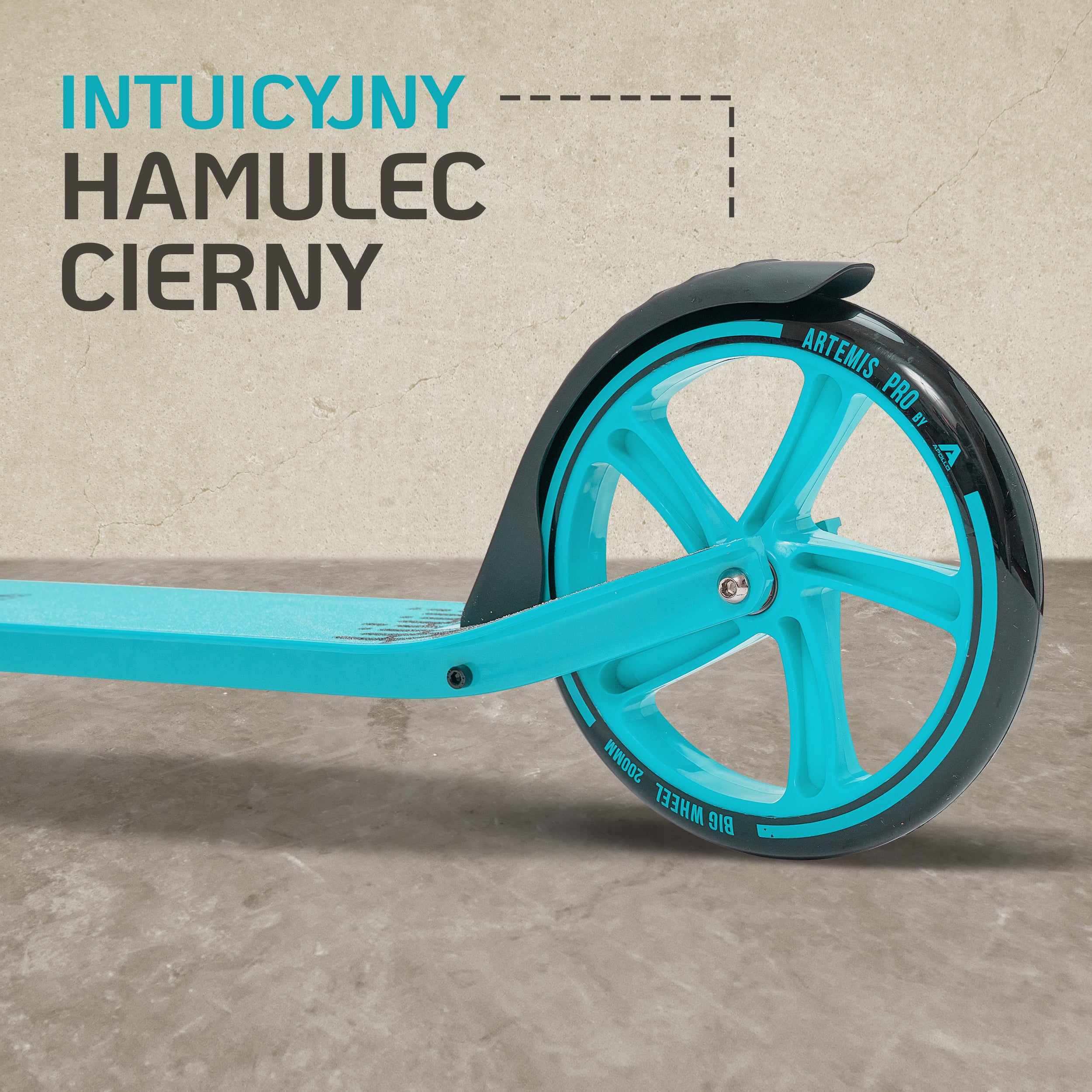 Apollo - Składana hulajnoga miejska „Artemis” z regulowaną wysokością kierownicy dla dzieci i młodzieży - Turkusowy