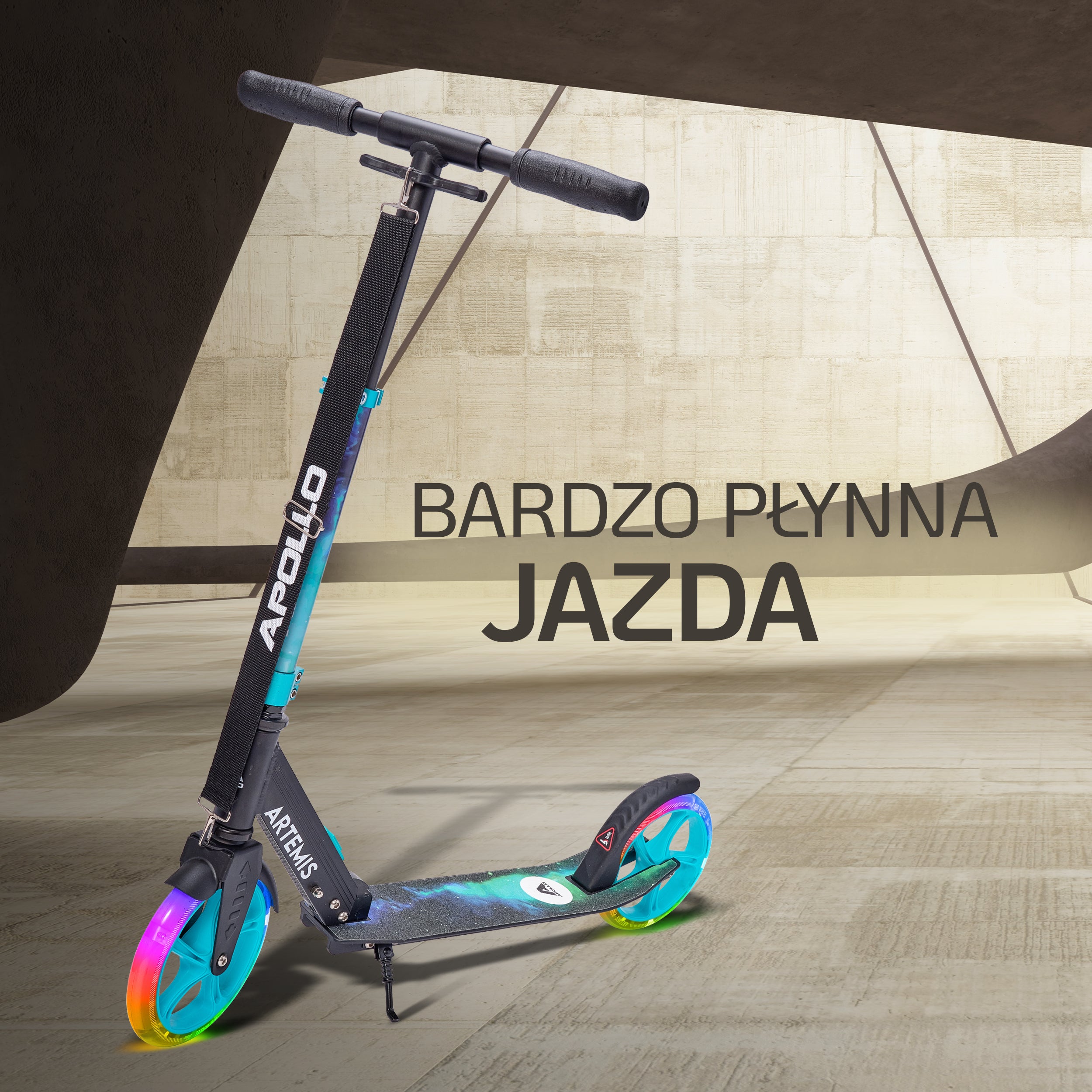 Apollo - Składana hulajnoga miejska „Artemis” z regulowaną wysokością kierownicy dla dzieci i młodzieży - Galaxy