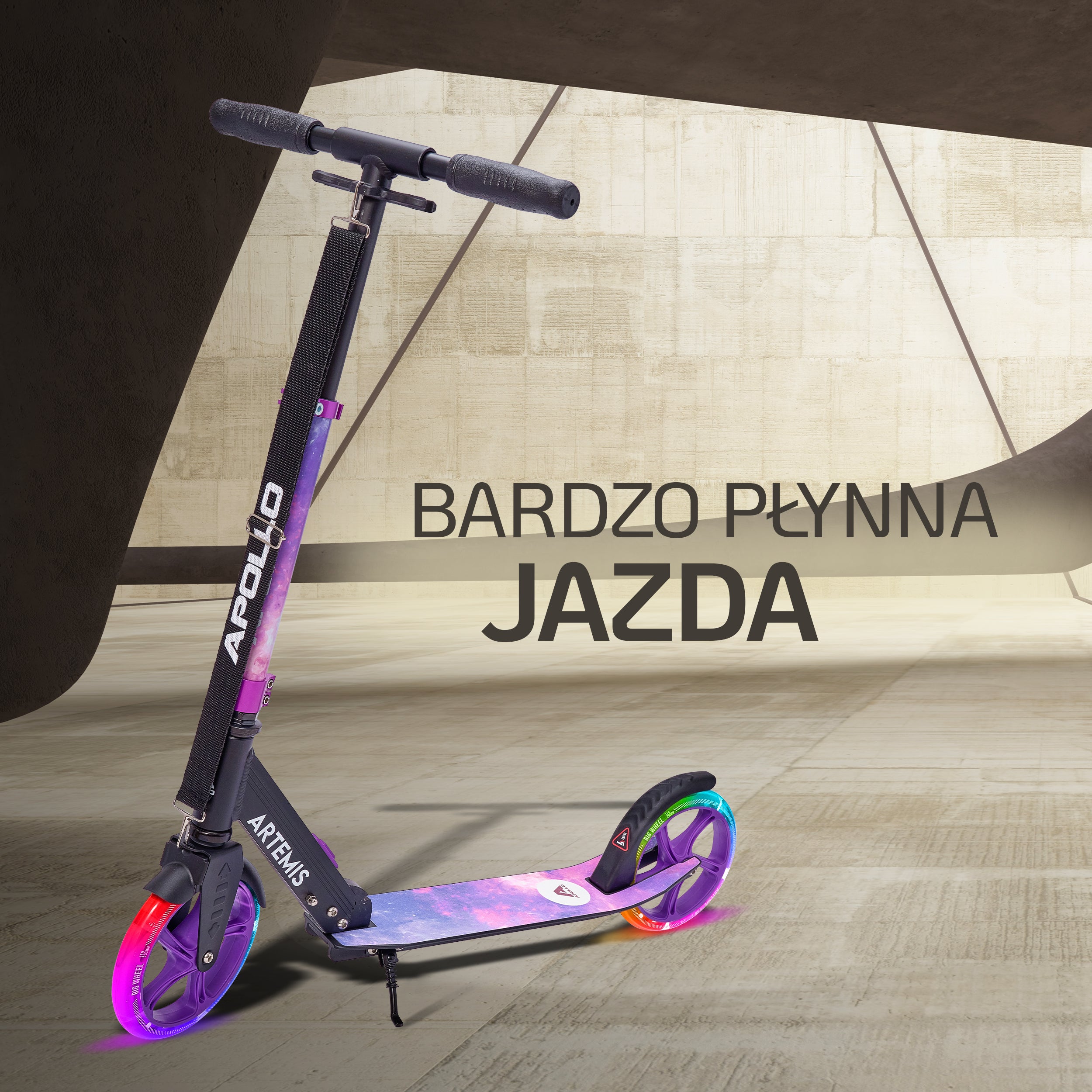 Apollo - Składana hulajnoga miejska „Artemis” z regulowaną wysokością kierownicy dla dzieci i młodzieży - Starlight