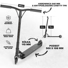 Apollo - High-end hulajnoga stunt "Genesis Pro X" z łożyskami ABEC 9 - Czarny