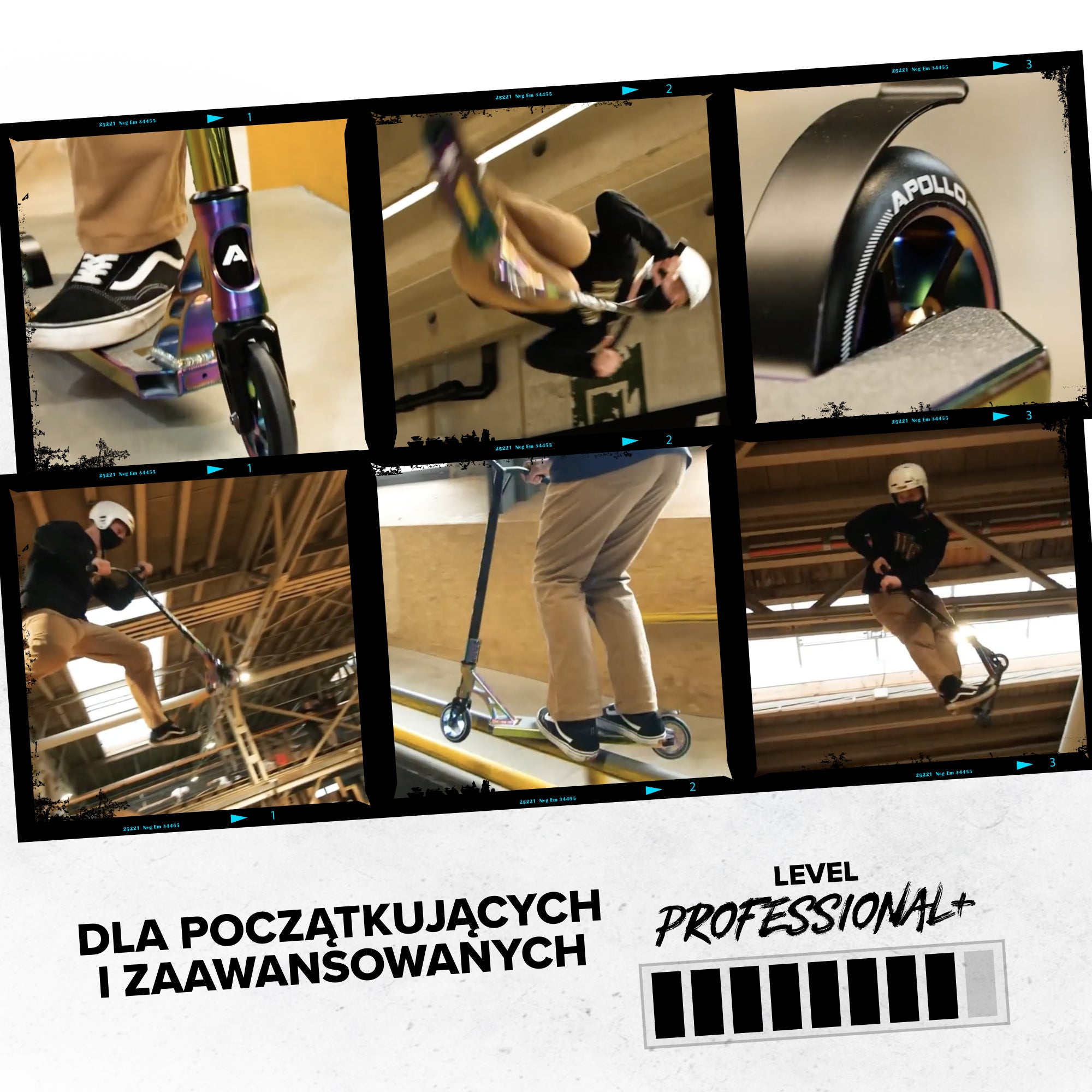 Apollo - High-end hulajnoga stunt "Genesis Pro X" z łożyskami ABEC 9 - Czarny