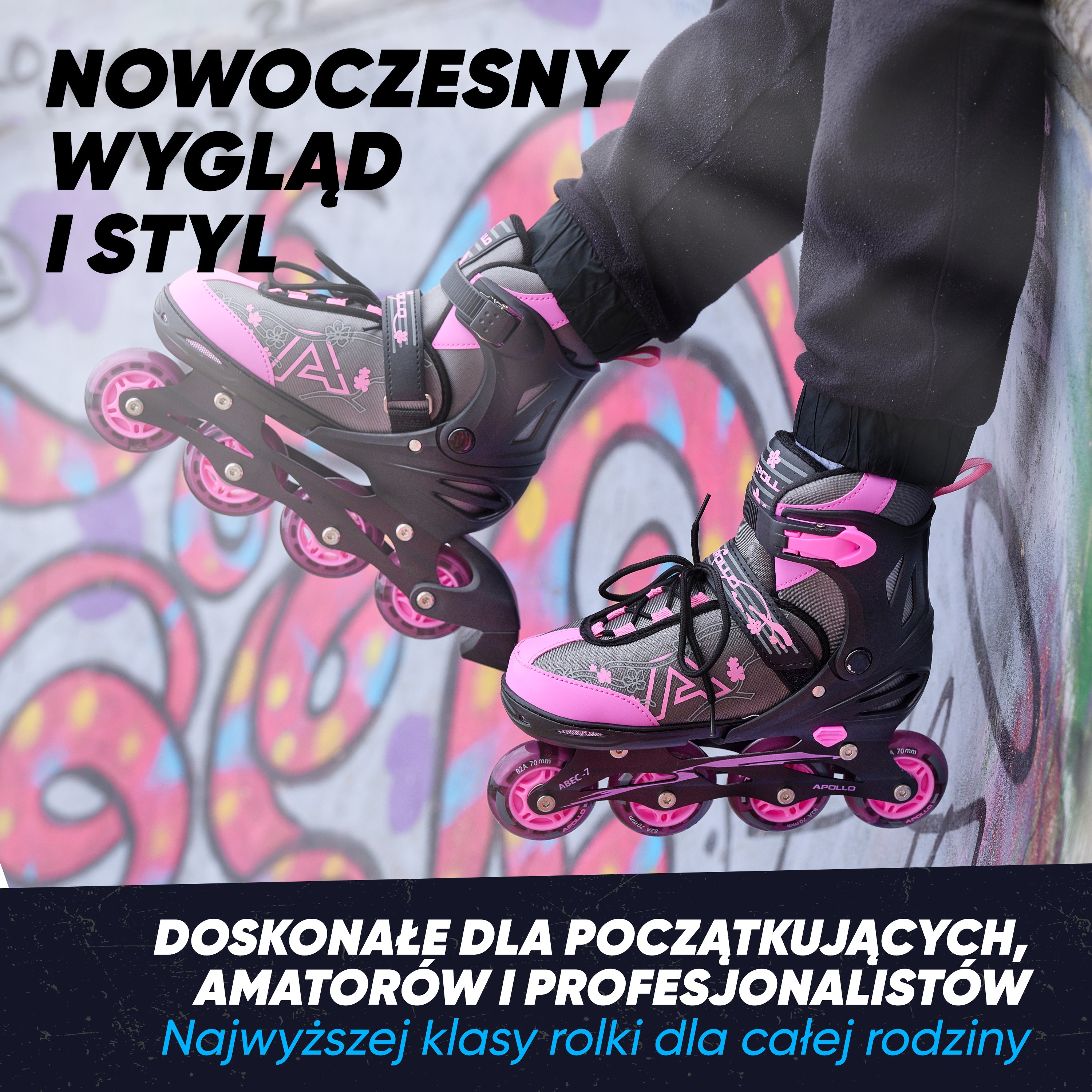 Apollo Funsport PL - Champion - Regulowane rolki - różowy - L (39-42)