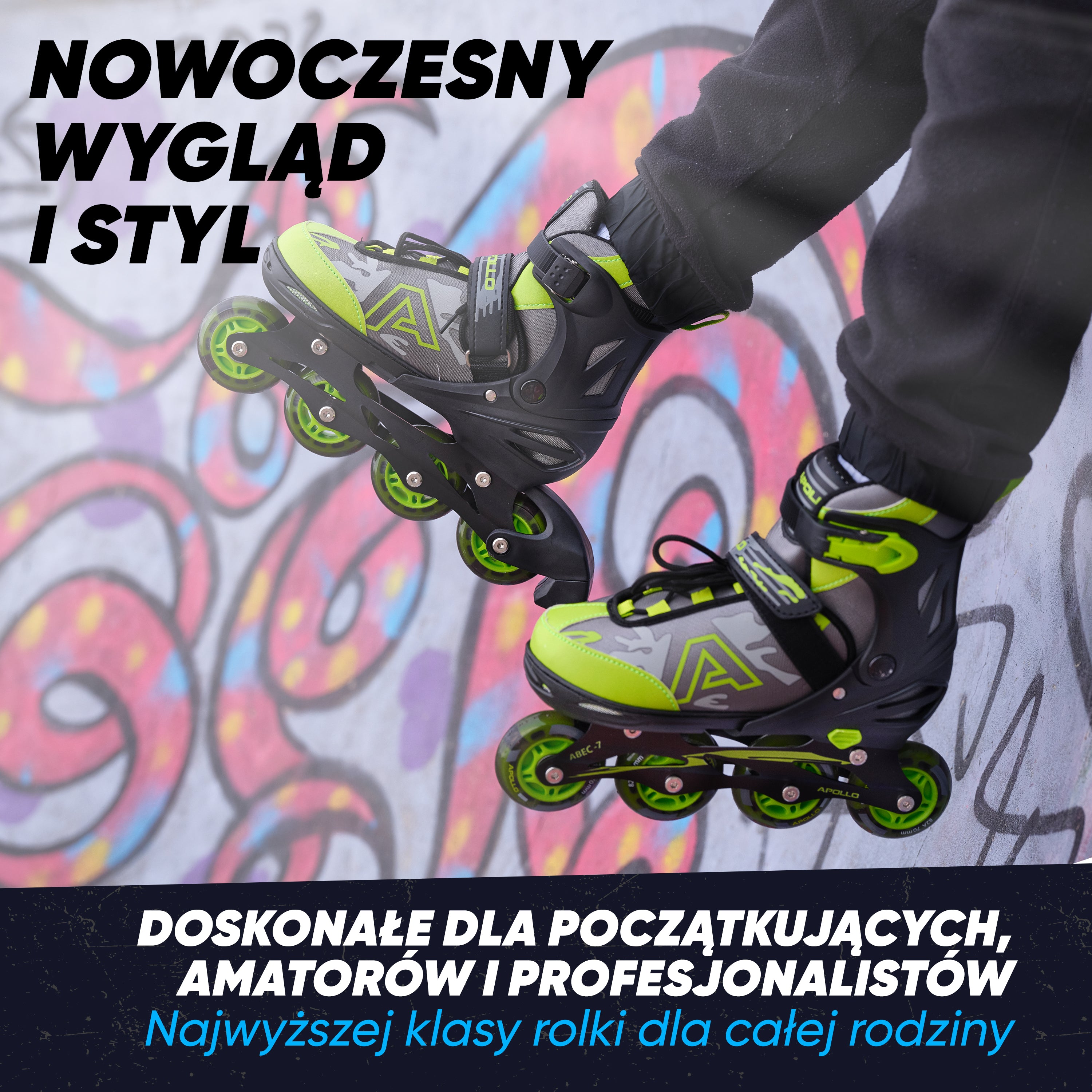 Apollo Funsport PL - Champion - Regulowane rolki - zielony - L (39-42)