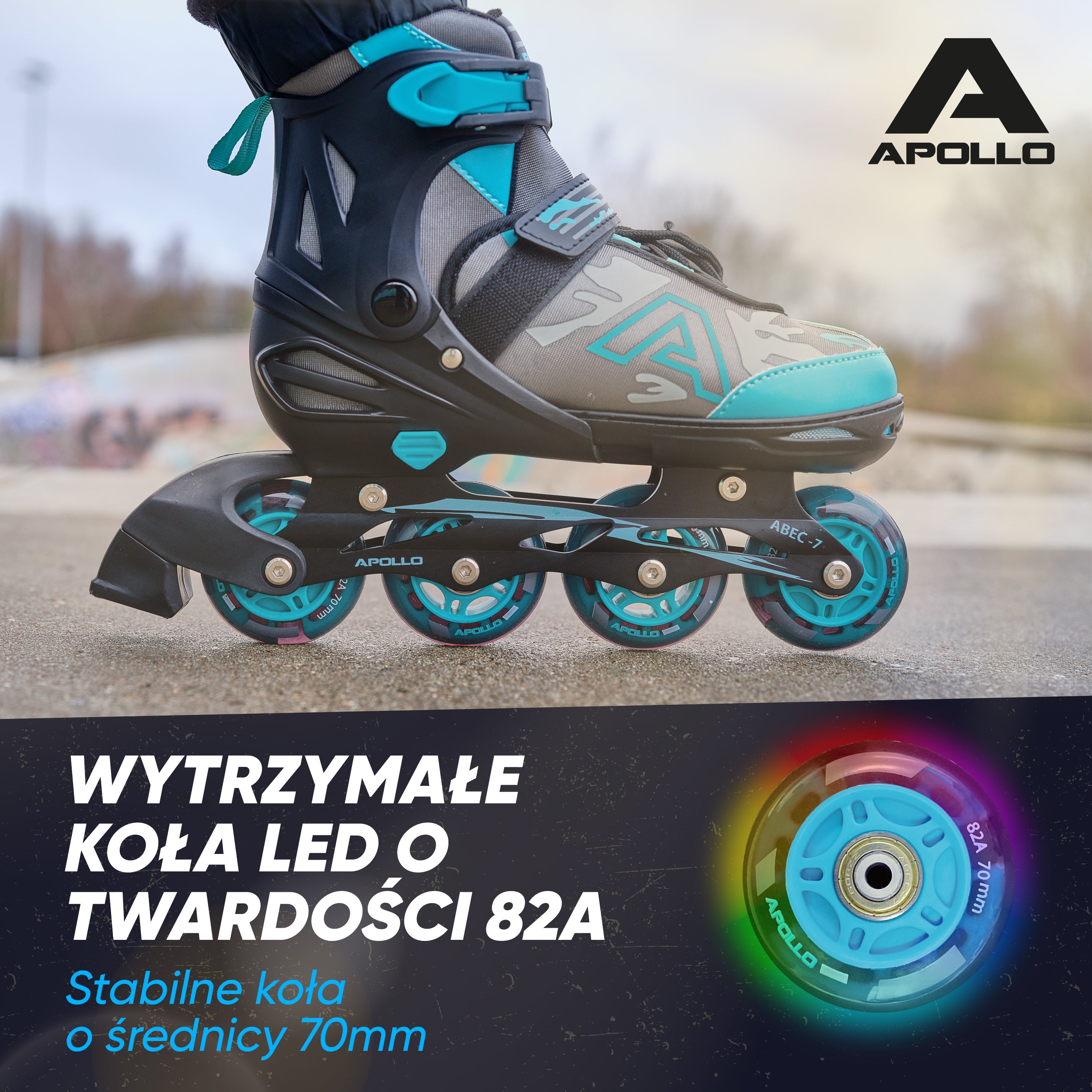 Apollo Funsport PL - Champion - Regulowane rolki - miętowy - L (39-42)