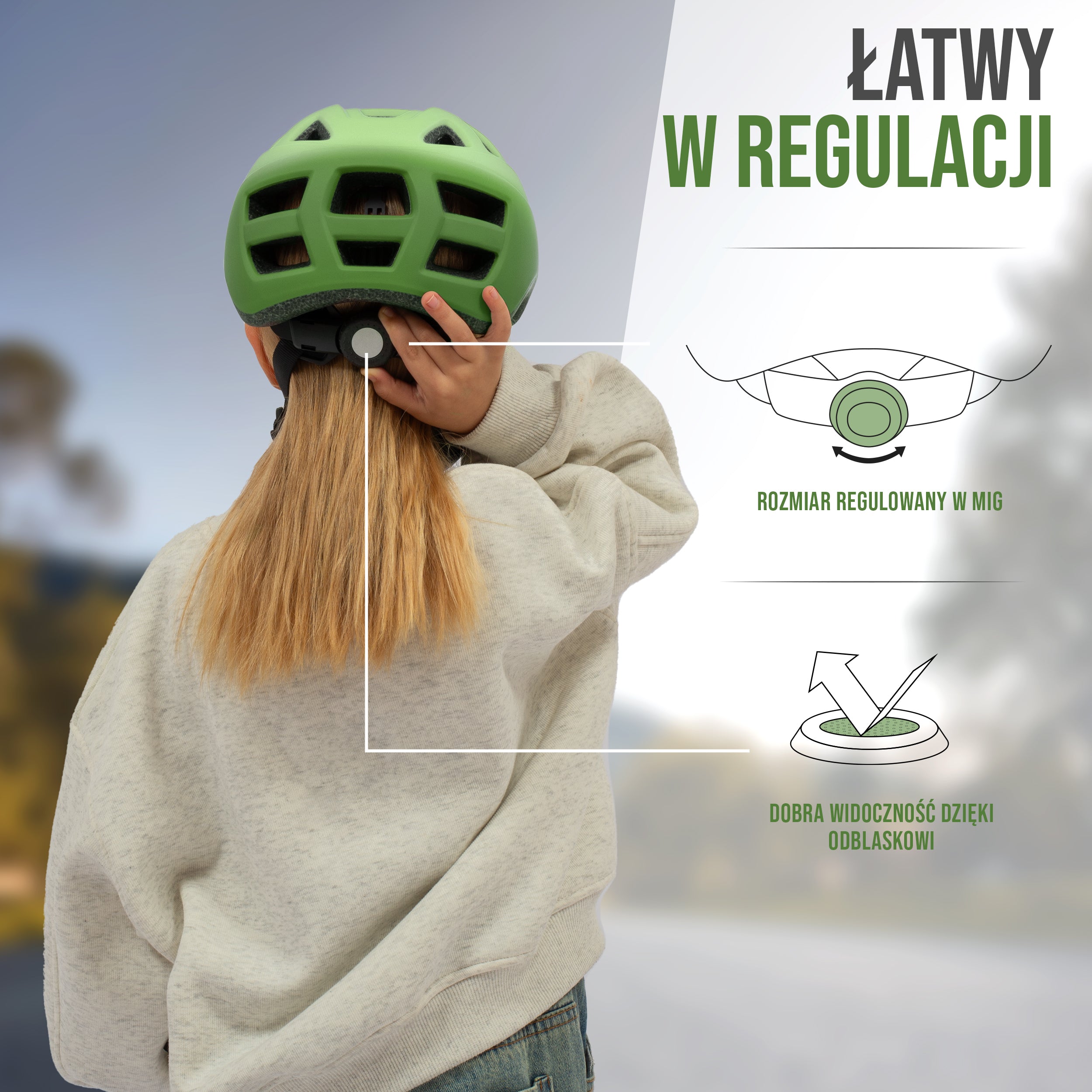 Apollo - Apollo kask rowerowy dla dzieci, kask dla dzieci i młodzieży, kask multi-sportowy - Green Fade