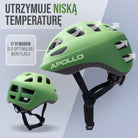 Apollo - Apollo kask rowerowy dla dzieci, kask dla dzieci i młodzieży, kask multi-sportowy - Green Fade