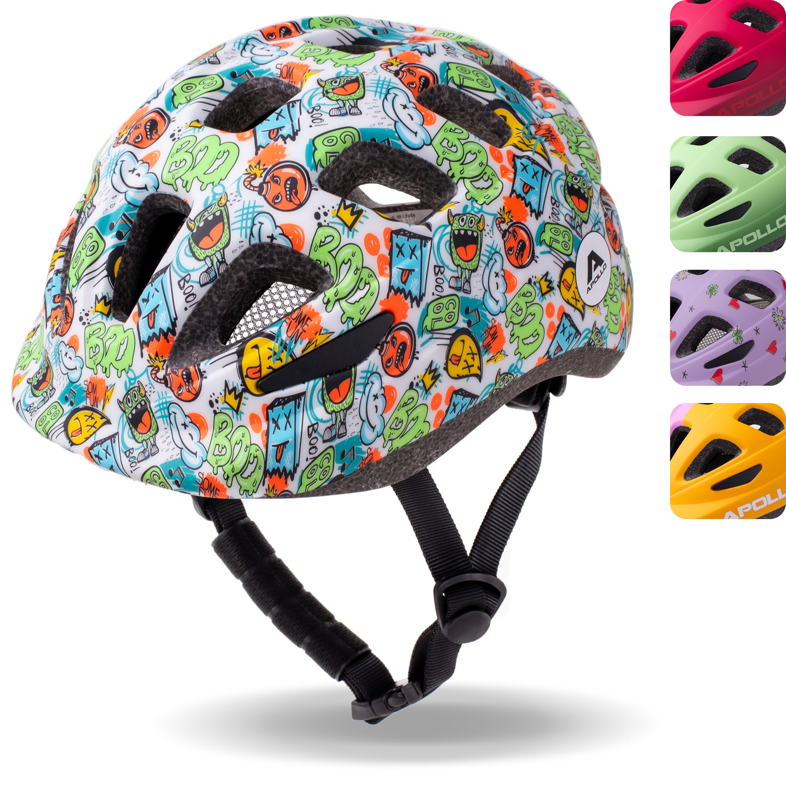 Apollo - Apollo kask rowerowy dla dzieci, kask dla dzieci i młodzieży, kask multi-sportowy - Monsta Mania
