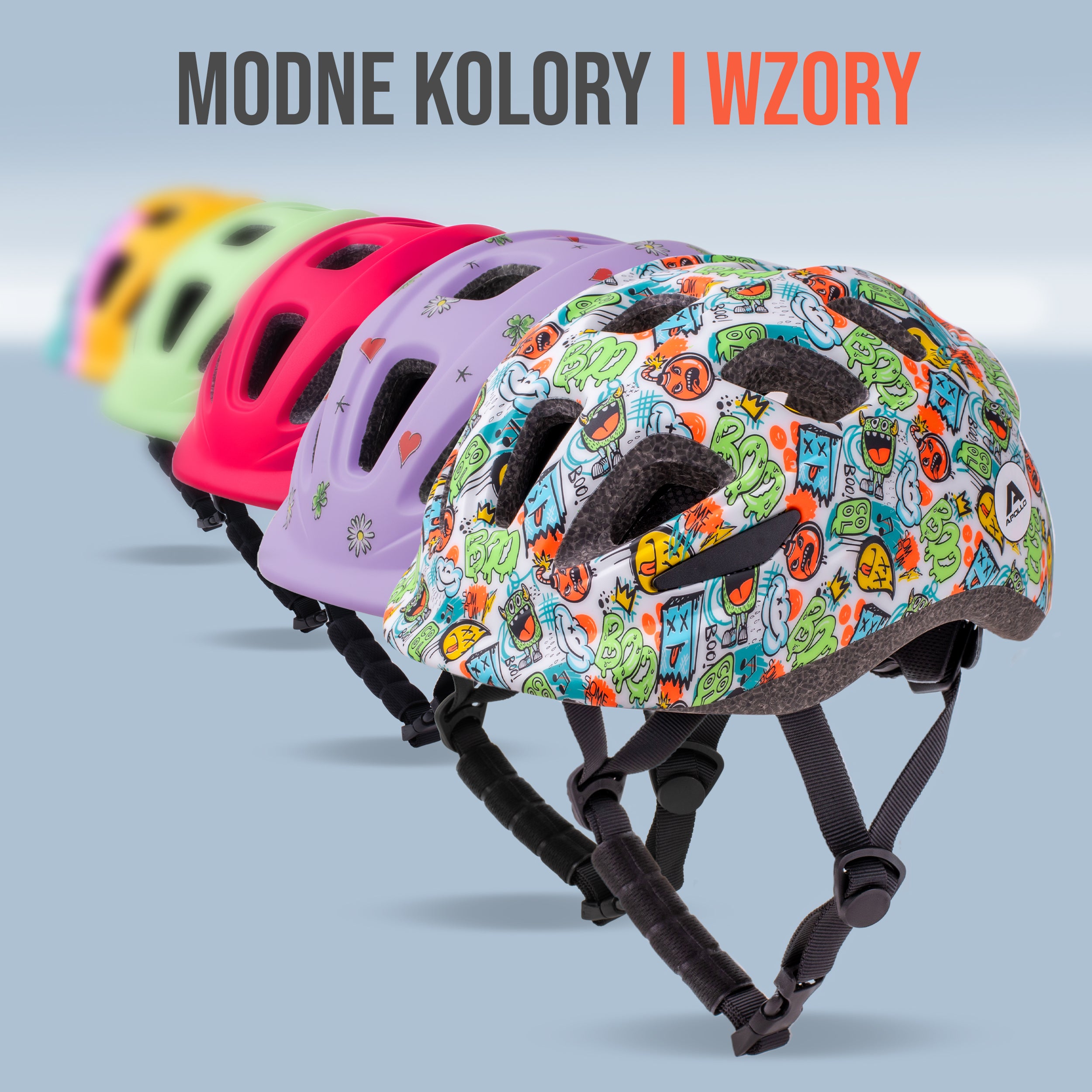 Apollo - Apollo kask rowerowy dla dzieci, kask dla dzieci i młodzieży, kask multi-sportowy - Monsta Mania