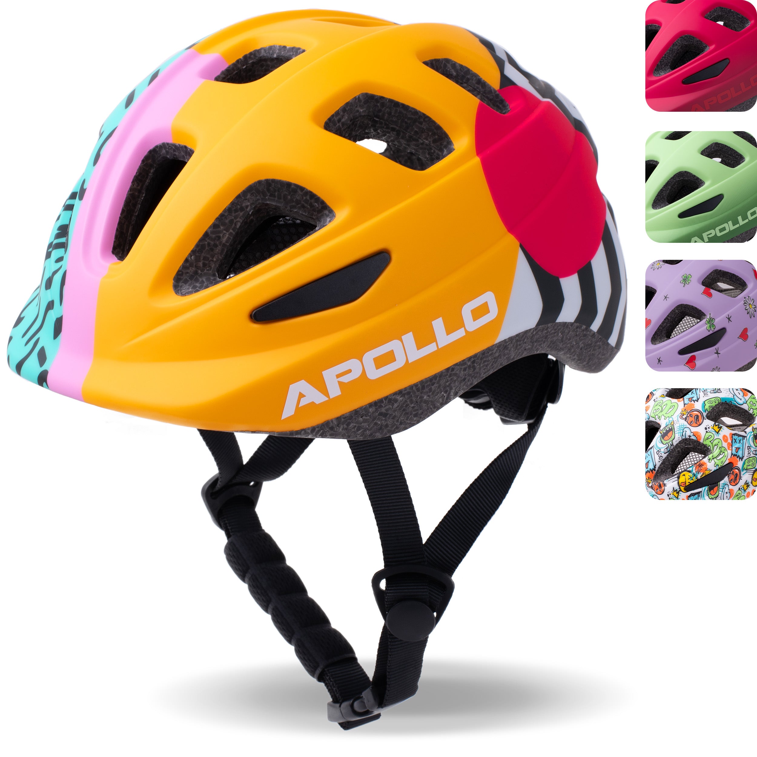 Apollo - Apollo kask rowerowy dla dzieci, kask dla dzieci i młodzieży, kask multi-sportowy - 90s Revival