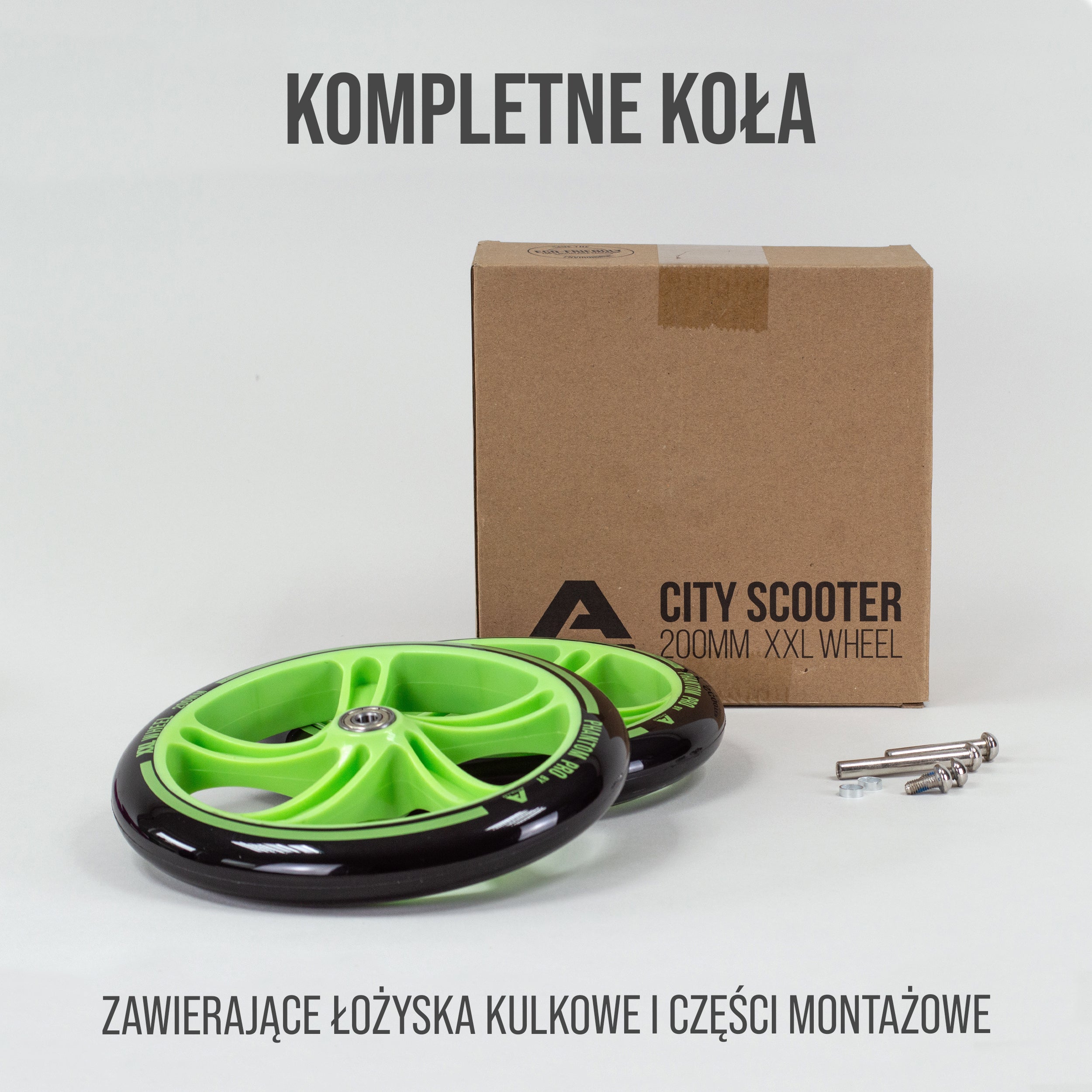 Apollo - 200 mm zestaw zapasowych kół do City Scooter - Phantom / Spectre - Zielony Czarny