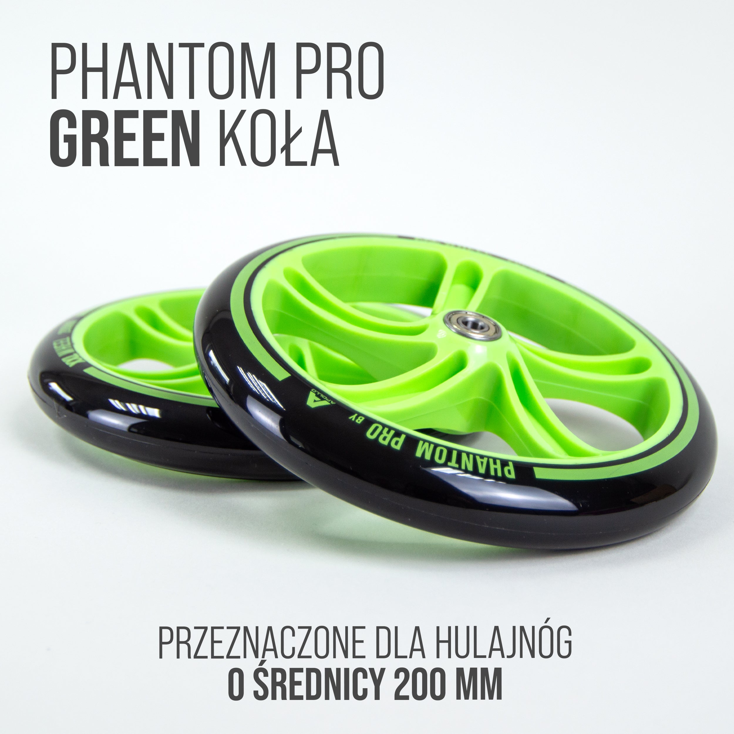 Apollo - 200 mm zestaw zapasowych kół do City Scooter - Phantom / Spectre - Zielony Czarny