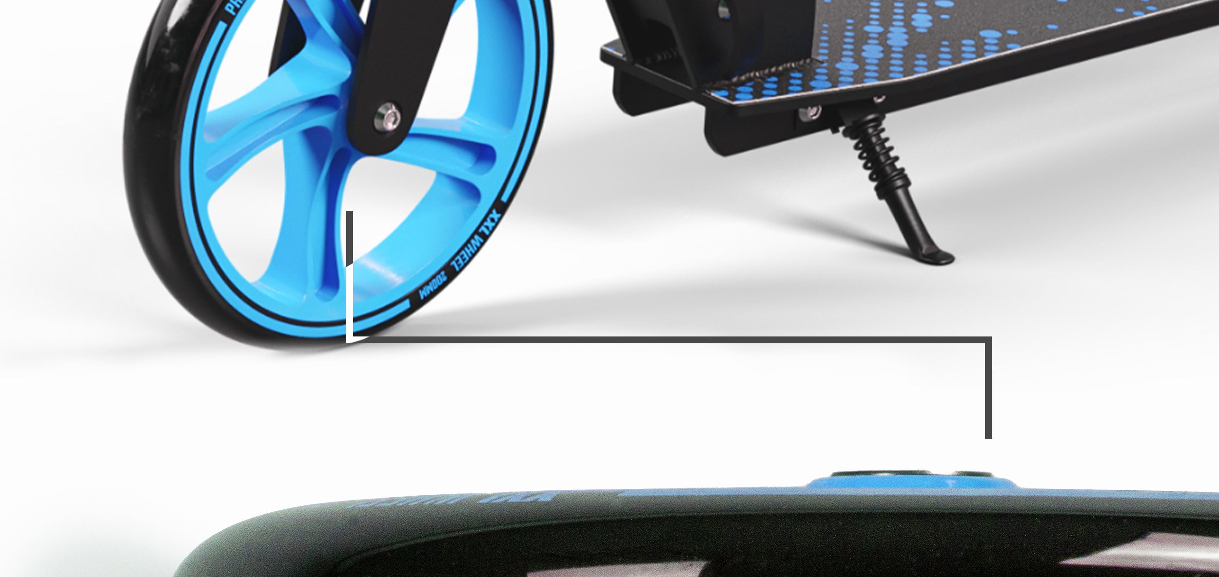 Apollo - 200 mm zestaw zapasowych kół do City Scooter - Phantom / Spectre - Niebieski Czarny