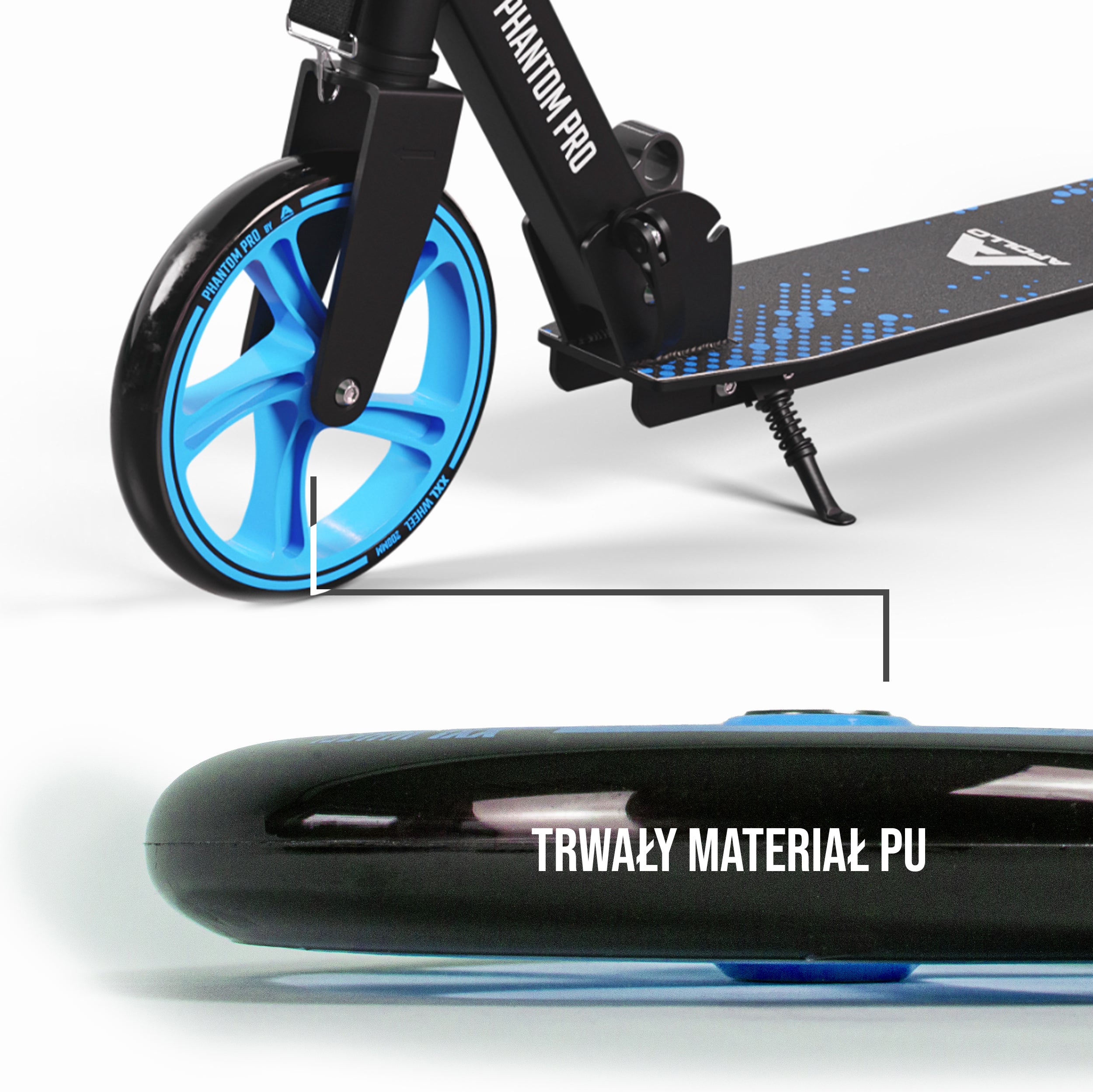 Apollo - 200 mm zestaw zapasowych kół do City Scooter - Phantom / Spectre - Niebieski Czarny