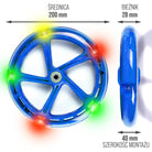 Apollo - 200 mm zestaw zapasowych kół do City Scooter - Phantom / Spectre - LED Niebieski Transparent